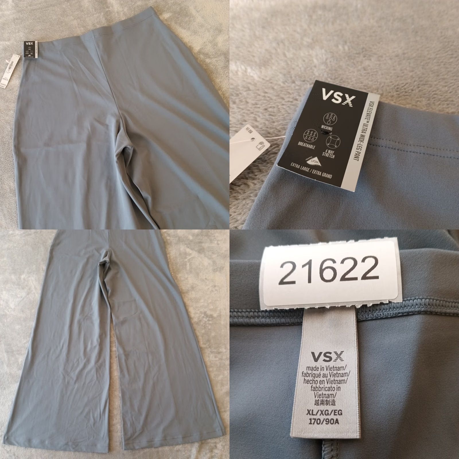 Victoria's Secret Victoria's Secret VSX Elevate Pants Womens XL Gray High Waist Wide-Leg Ankle Stretch Elastic Front Flat 31in Inseam Regular Rise Size 40" / US 18 - 8 Thumbnail