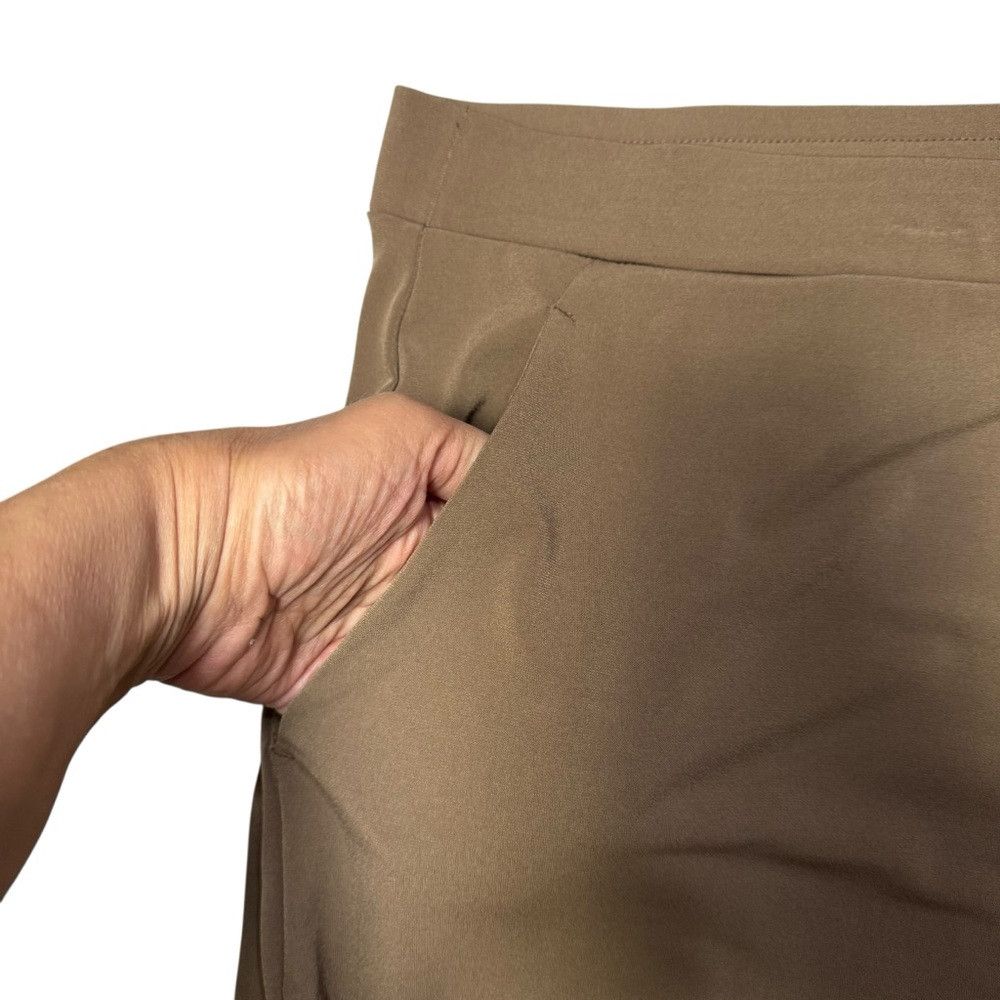 Other New Susan Graver Liquid Knit Regular Slim Leg Ankle Tan Pan Size 42" / US 20 - 5 Thumbnail