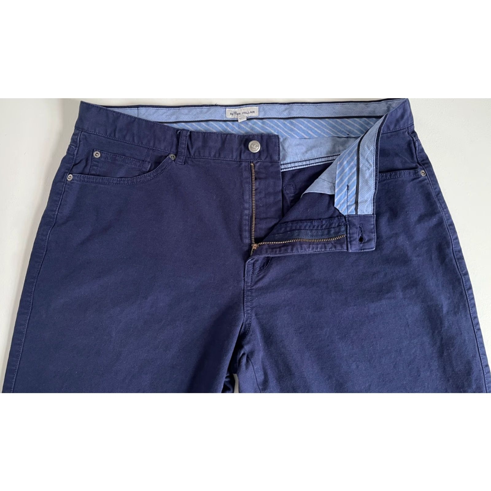 Peter Millar Peter Millar Crown Vintage Canvas Five-Pocket Pants Navy Men 38 Regular XS? Size US 38 / EU 54 - 4 Thumbnail