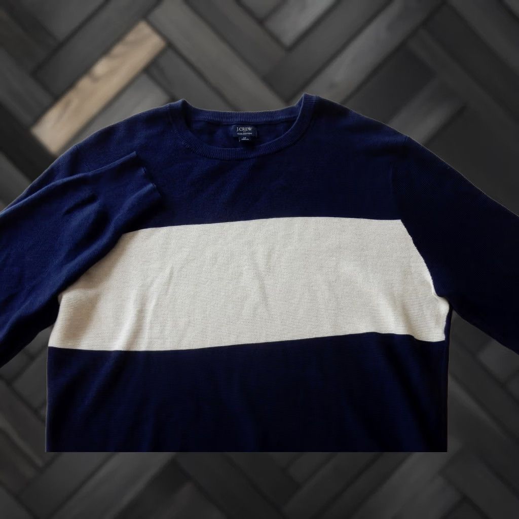J.Crew J.CREW Sweater Men M Blue Pullover Cotton Size M Size US M / EU 48-50 / 2 - 1 Thumbnail