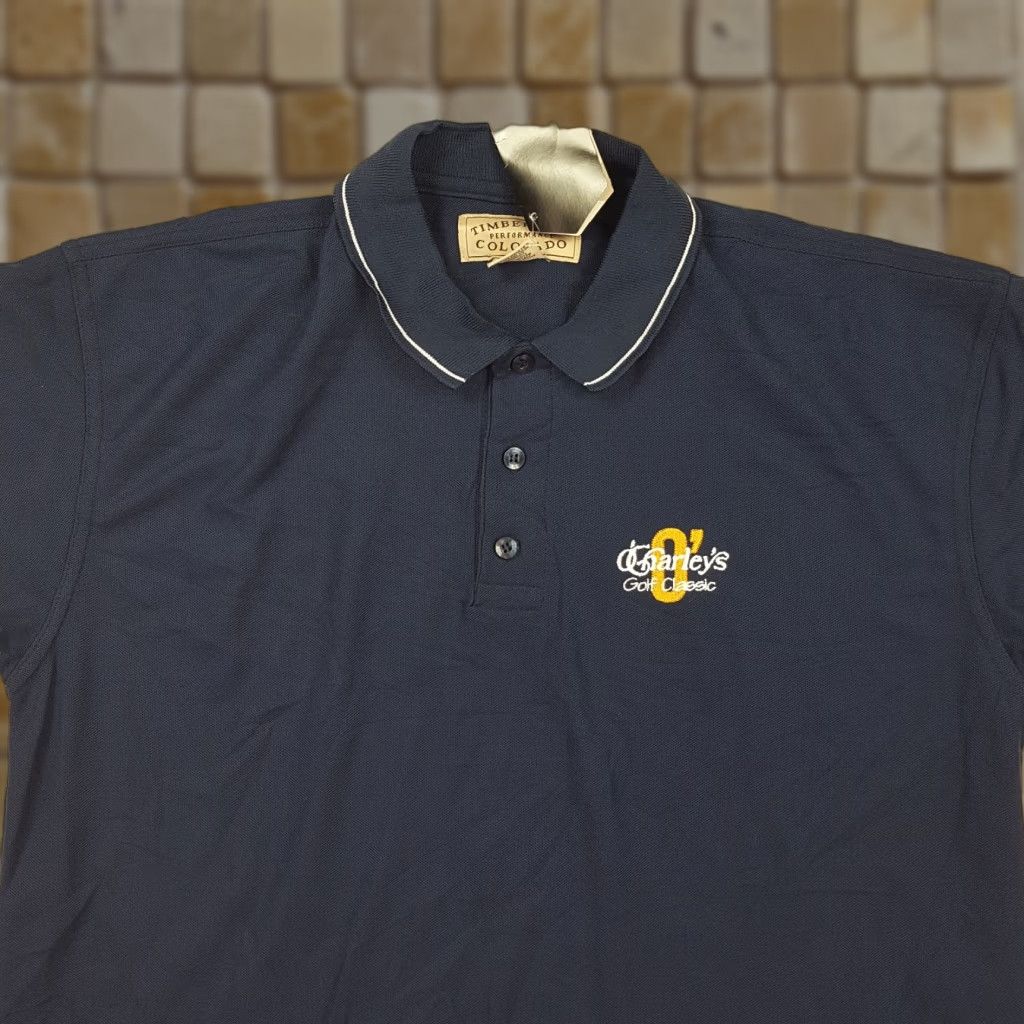 Vintage VINTAGE O'Charley's Golf Collared Navy Blue Men's L Short Sleeve Pullover Polo Shirt Size US L / EU 52-54 / 3 - 1 Thumbnail