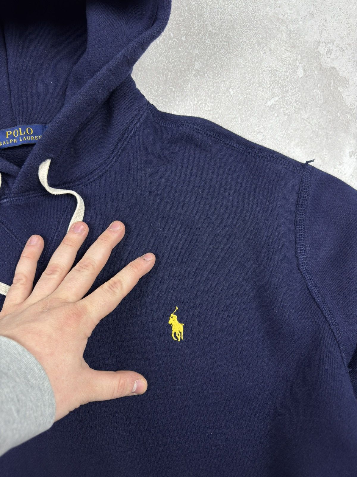 Polo Ralph Lauren Polo Ralph Lauren Hoodie Navy Blue Pullover Fleece Lined Size US XL / EU 56 / 4 - 5 Thumbnail