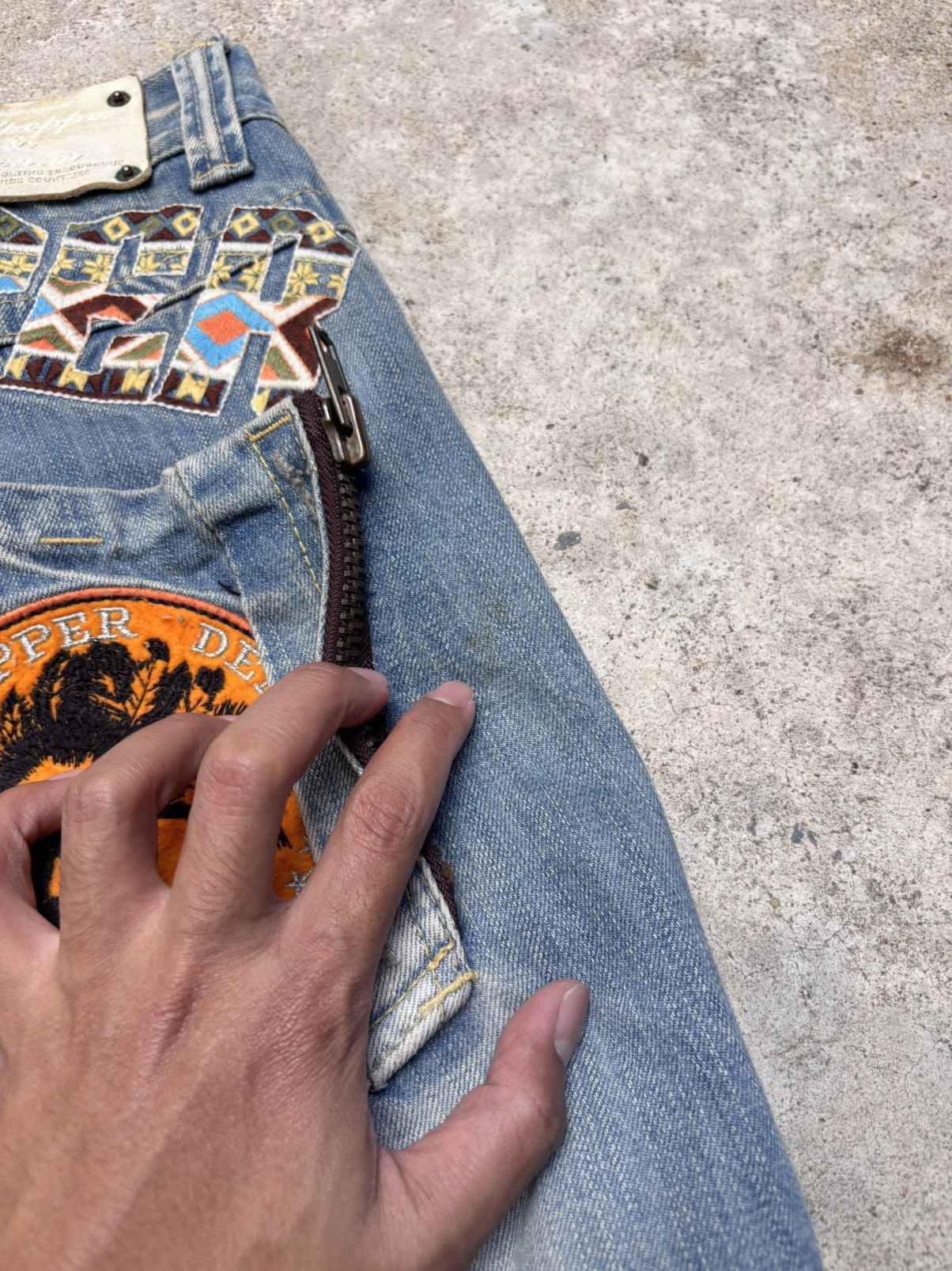 Le Grande Bleu (L.G.B.) RED PEPPER Indian Boot Cut Flared Jeans Denim Size 33 Size US 33 - 17 Thumbnail