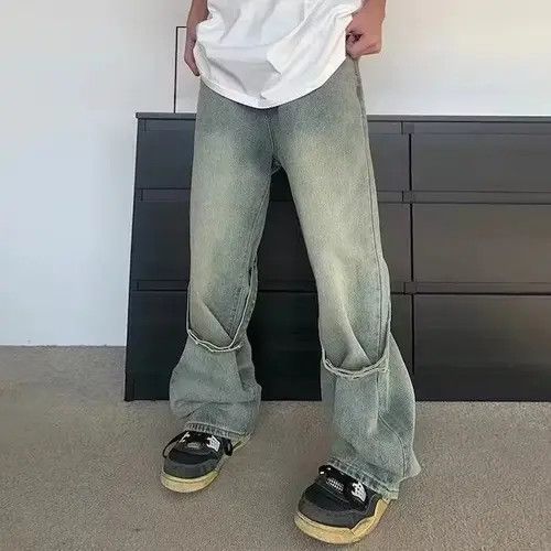 VIBE Y2k knee button grey washed jeans Size US 34 / EU 50 - 2 Thumbnail