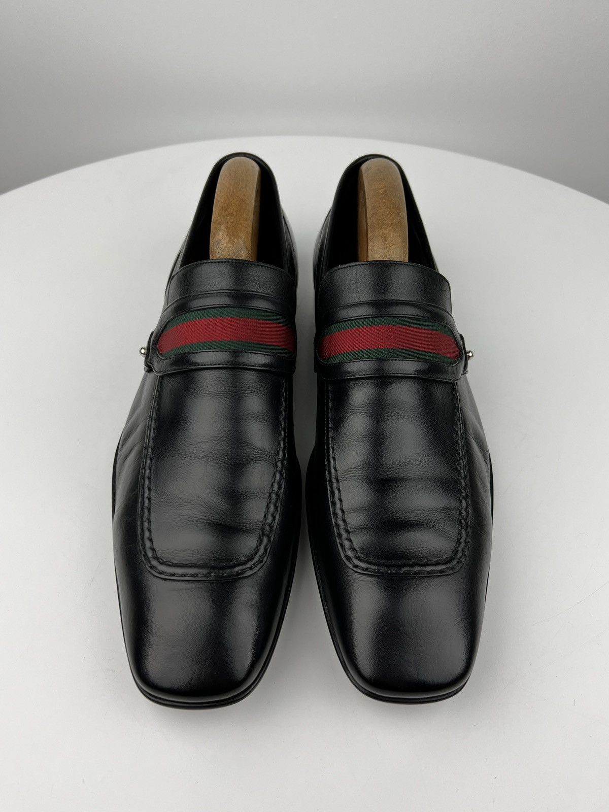 Gucci GUCCI Loafers Leather Slip Ons Shoes Web Stripe Black Men’s Size US 9 / EU 42 - 9 Thumbnail