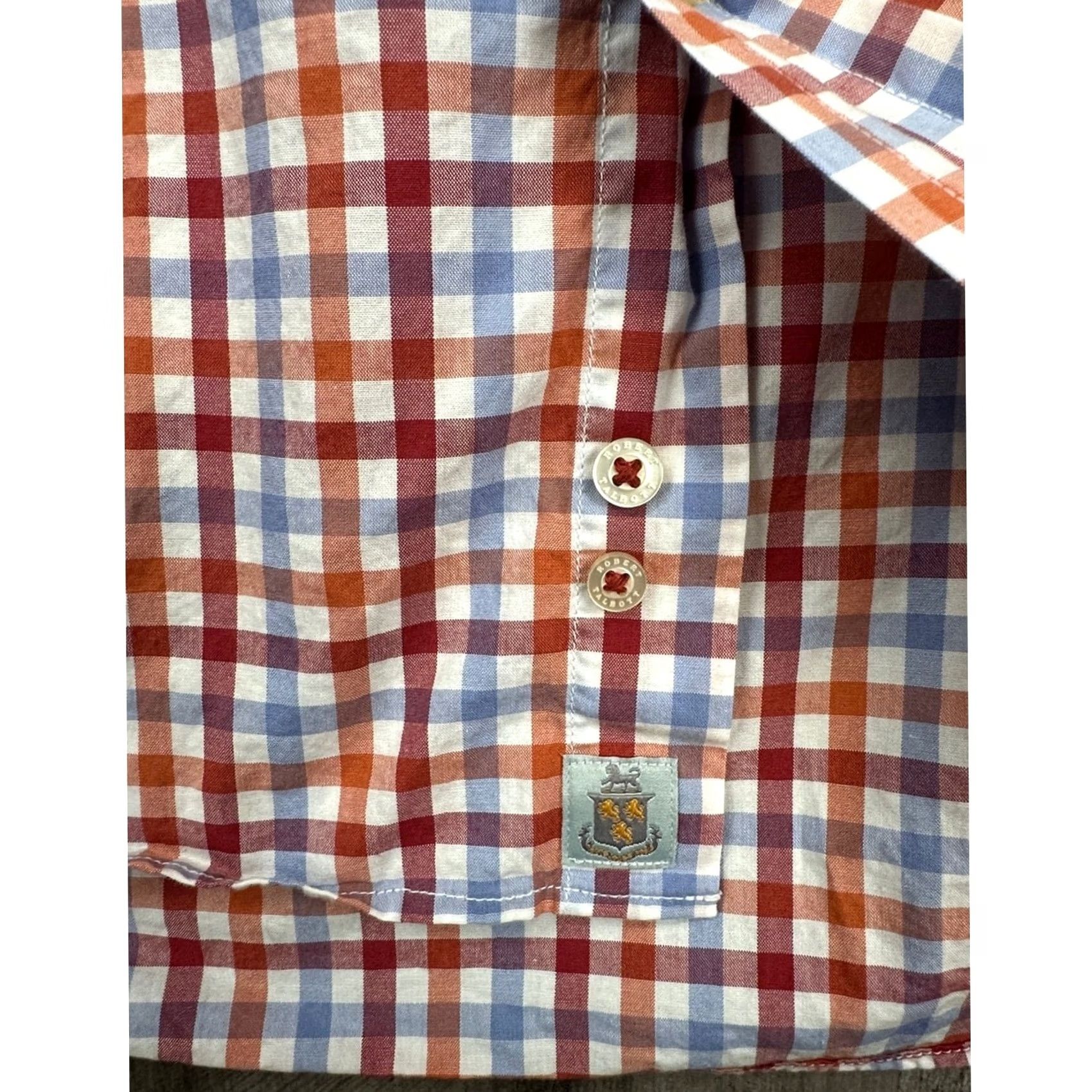 Robert Talbott Robert Talbott Caramel Checkered Long Sleeve Button Down - Medium Shirts Mens Red Size US M / EU 48-50 / 2 - 7 Thumbnail
