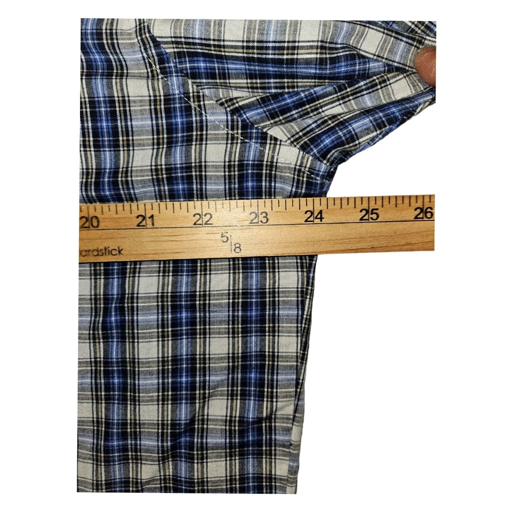 Wrangler VINTAGE Wrangler Pearl Snap Shirt Mens 16.5 Tall Short Sleeve Blue Plaid Cowboy Western Shirt Size US XL / EU 56 / 4 - 3 Thumbnail