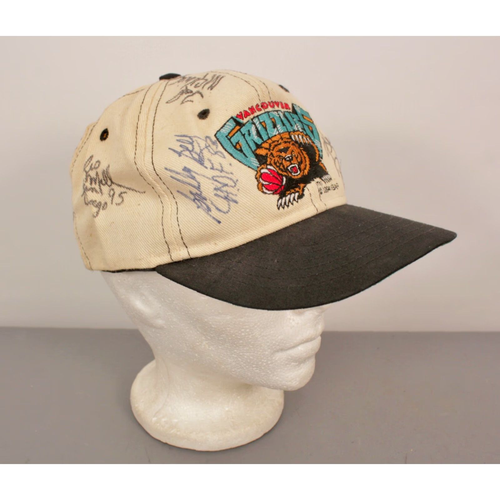 Vintage VINTAGE Grizzlies Cap Hat / Hat 1990s Adjustable Beiges Cotton Snapback Mens Womens Boys Girls Cap Size ONE SIZE - 6 Thumbnail