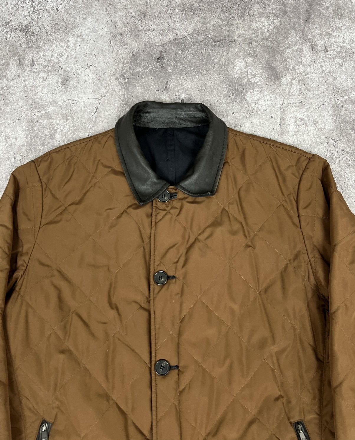 Corneliani Corneliani Reversible Coat Jacket Brown Blue Size US L / EU 52-54 / 3 - 3 Thumbnail