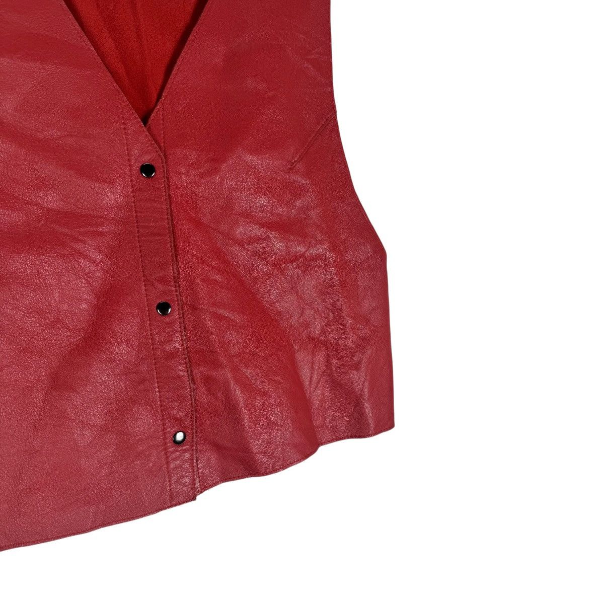 Hiroko Koshino Homme 🌟HIROKO KOSHINO TRUNK SHEEP SKIN RED LEATHER VEST Size M / US 6-8 / IT 42-44 - 4 Thumbnail