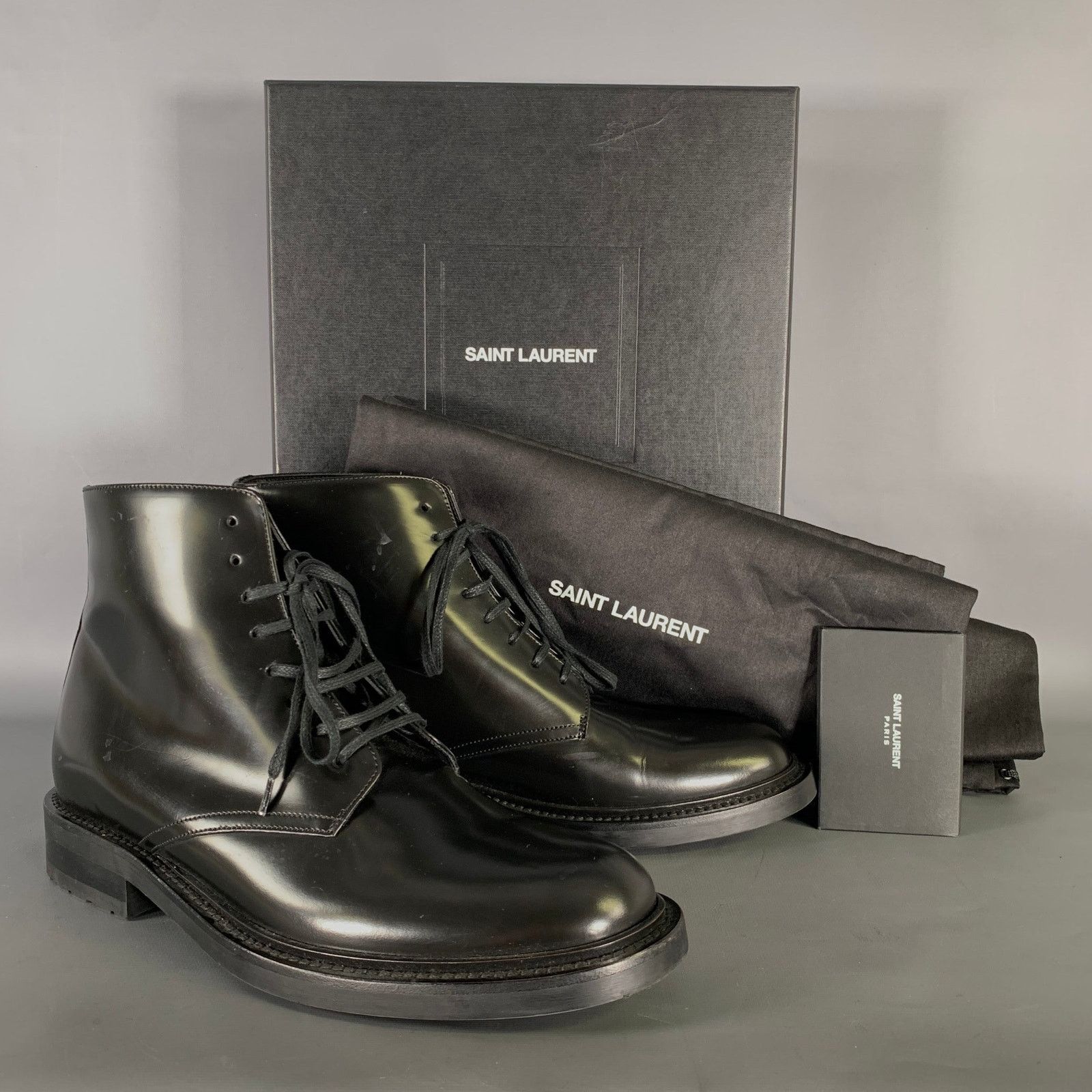Saint Laurent Paris SAINT LAURENT Size 8 Black Leather Lace Up Boots Size US 8 / EU 41 - 10 Thumbnail