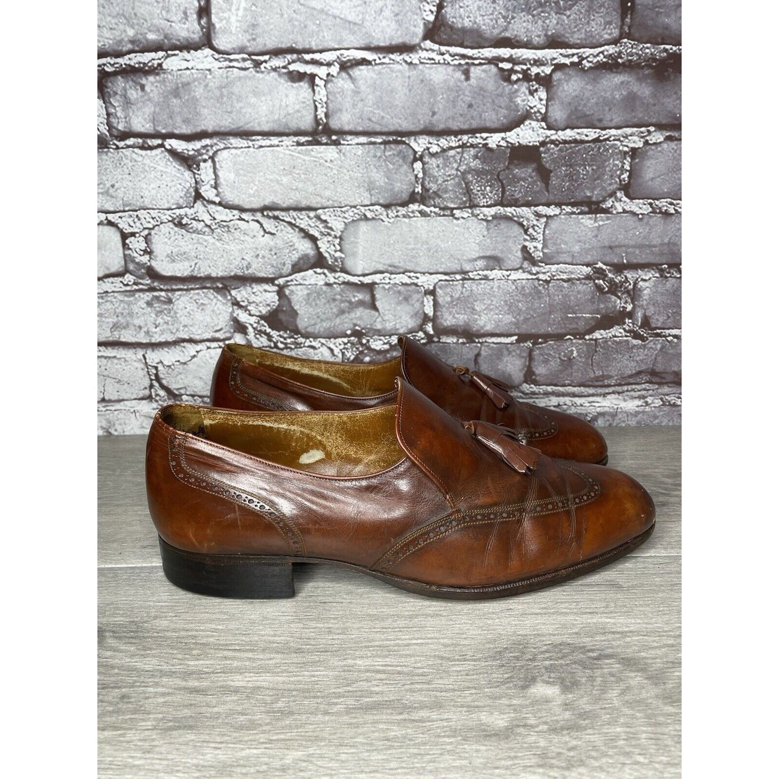 Bally Bally Satolas Brown Leather Wingtip Tassel Loafer Dress Shoe Size US 10 / EU 43 - 18 Thumbnail