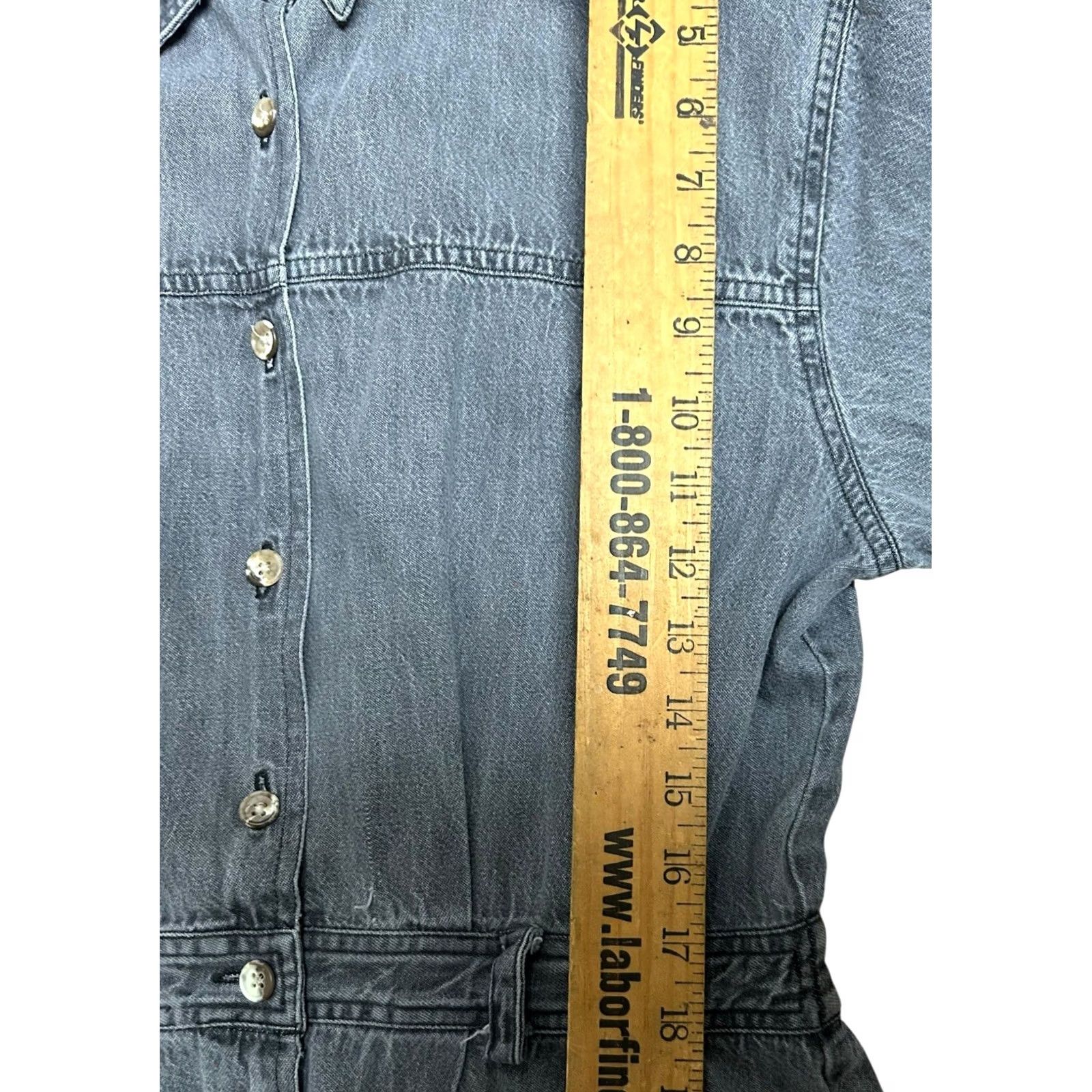 Vintage VINTAGE L.L. BEAN womens Dress Denim Long Sleeve Button Front Black 14P Petite Size XL / US 12-14 / IT 48-50 - 7 Thumbnail