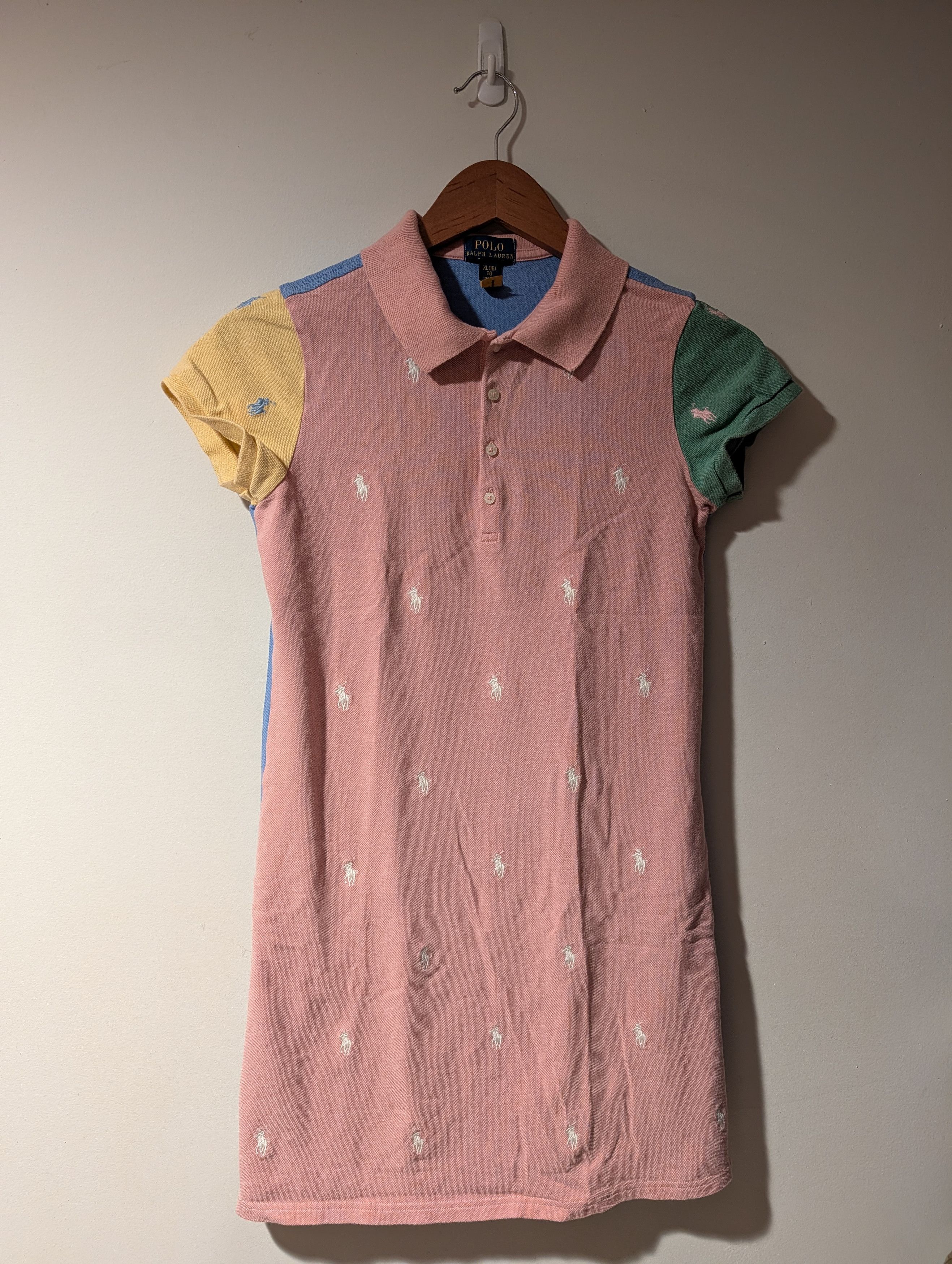 Polo Ralph Lauren Polo Ralph Lauren Girls Multi Polo Dress XL 16 Pastel Pink Size XL / US 12-14 / IT 48-50 - 1 Thumbnail