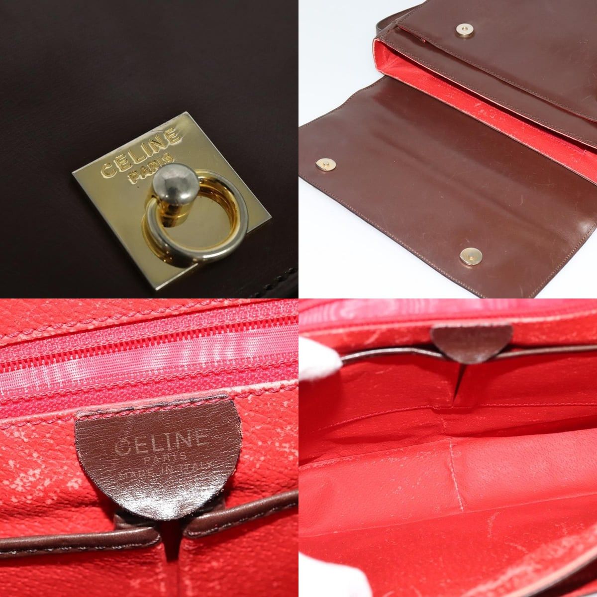 Celine CELINE Shoulder Bag Leather Brown Gold Size ONE SIZE - 11 Thumbnail