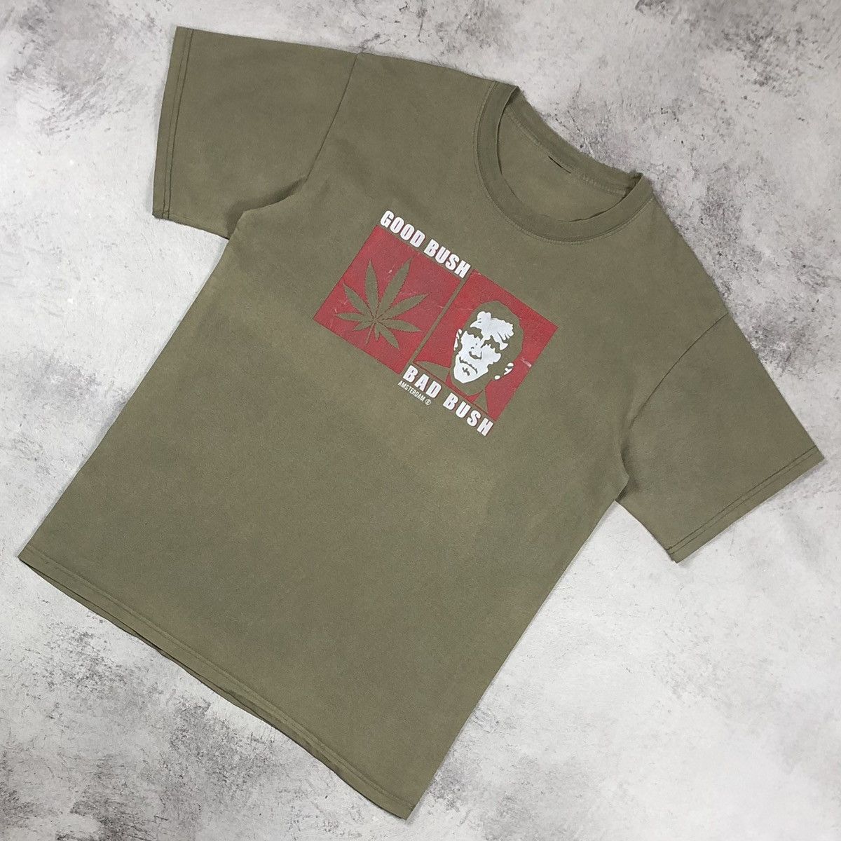 Vintage Y2K Good Bush Bad Bush Amsterdam Weed Tee Size US M / EU 48-50 / 2 - 3 Thumbnail