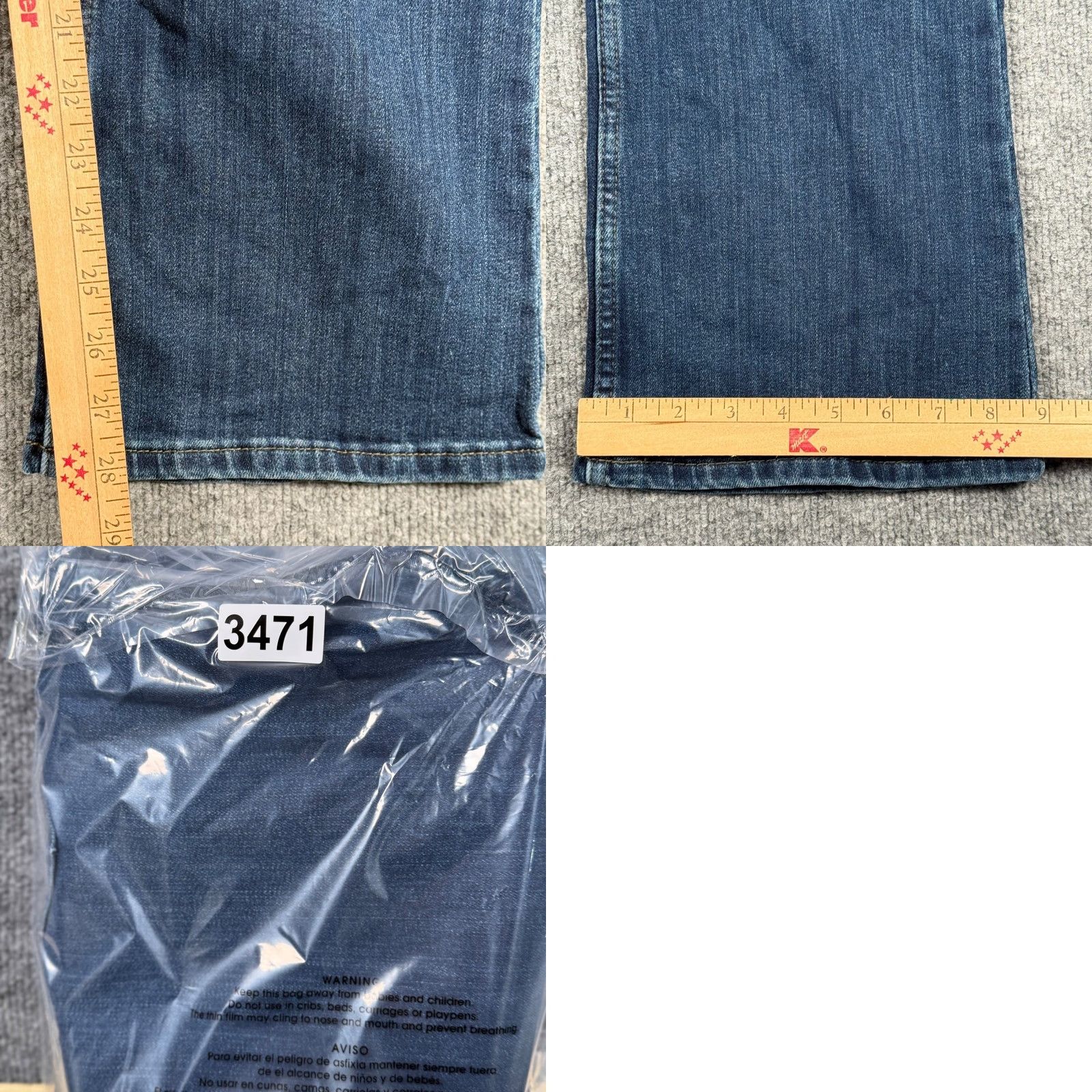 Lee Lee Women Jeans Bootcut 18S Denim Blue 5-Pocket Stretch Classic Mid Rise Size 40" / US 18 - 9 Thumbnail