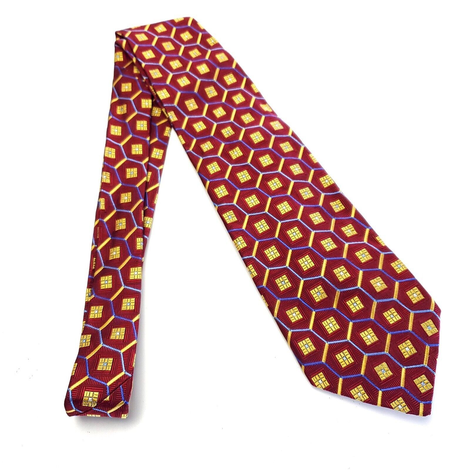 Robert Talbott Robert Talbott Estate Red Woven Geometric Wide Silk Tie Size ONE SIZE - 8 Thumbnail
