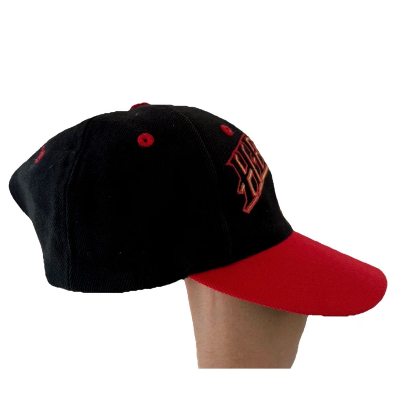 NBA VINTAGE 90s Miami Heat Snapback Hat Red Black Adjustable NBA Cap RARE Two Tone Mens Adjustable Black 90s Cap/Hat Size ONE SIZE - 3 Thumbnail