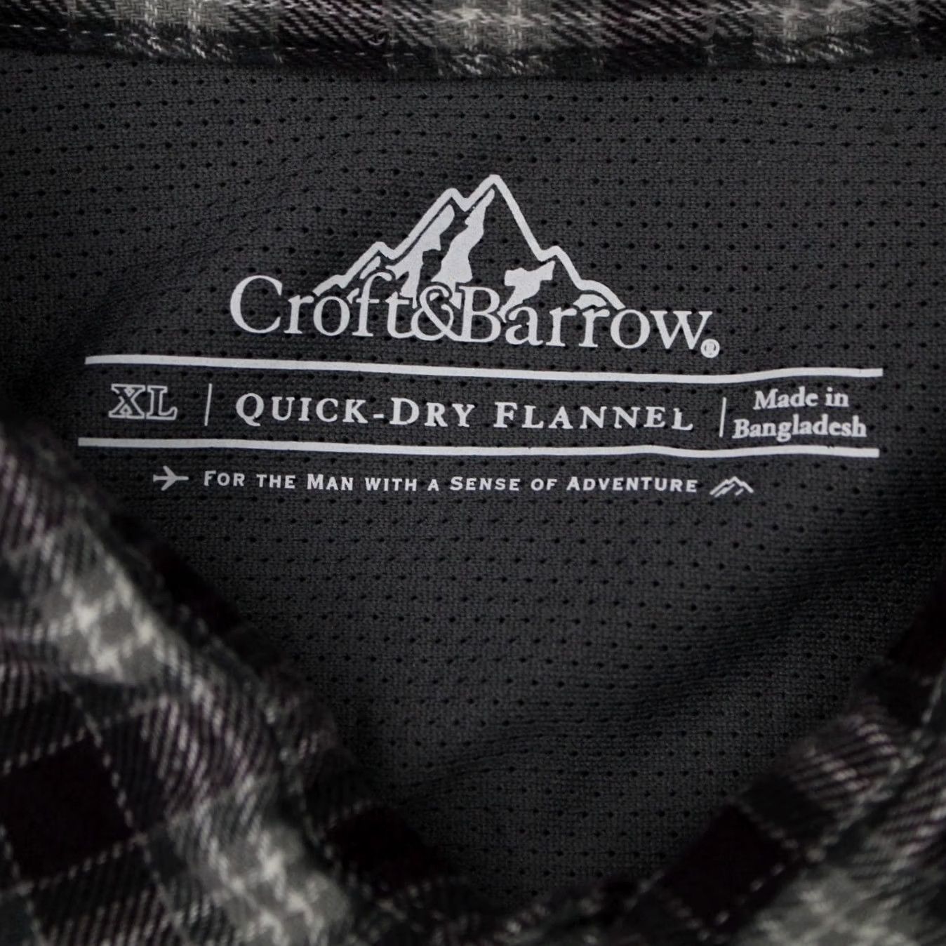 Croft & Barrow Croft & Barrow Shirt Mens XL Blue/White Quick Dry Flannel Vented S/S Button Up Size US XL / EU 56 / 4 - 7 Thumbnail