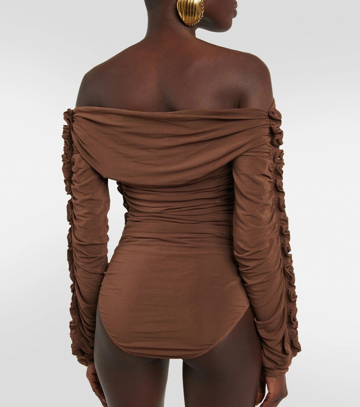 Saint Laurent Paris o1y0126 Bodysuit in Brown Size XS / US 0-2 / IT 36-38 - 3 Thumbnail