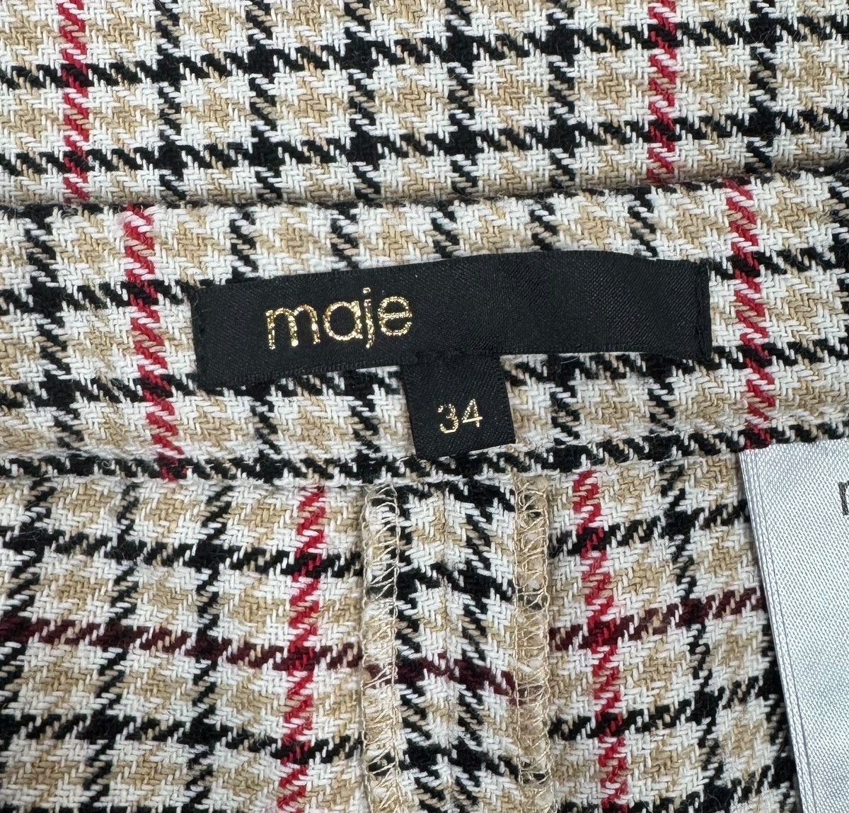 Maje Maje Poldi Plaid Wide Leg Cropped Pants Cotton-Wool size 34 Size 25" / US 0 / IT 36 - 14 Thumbnail