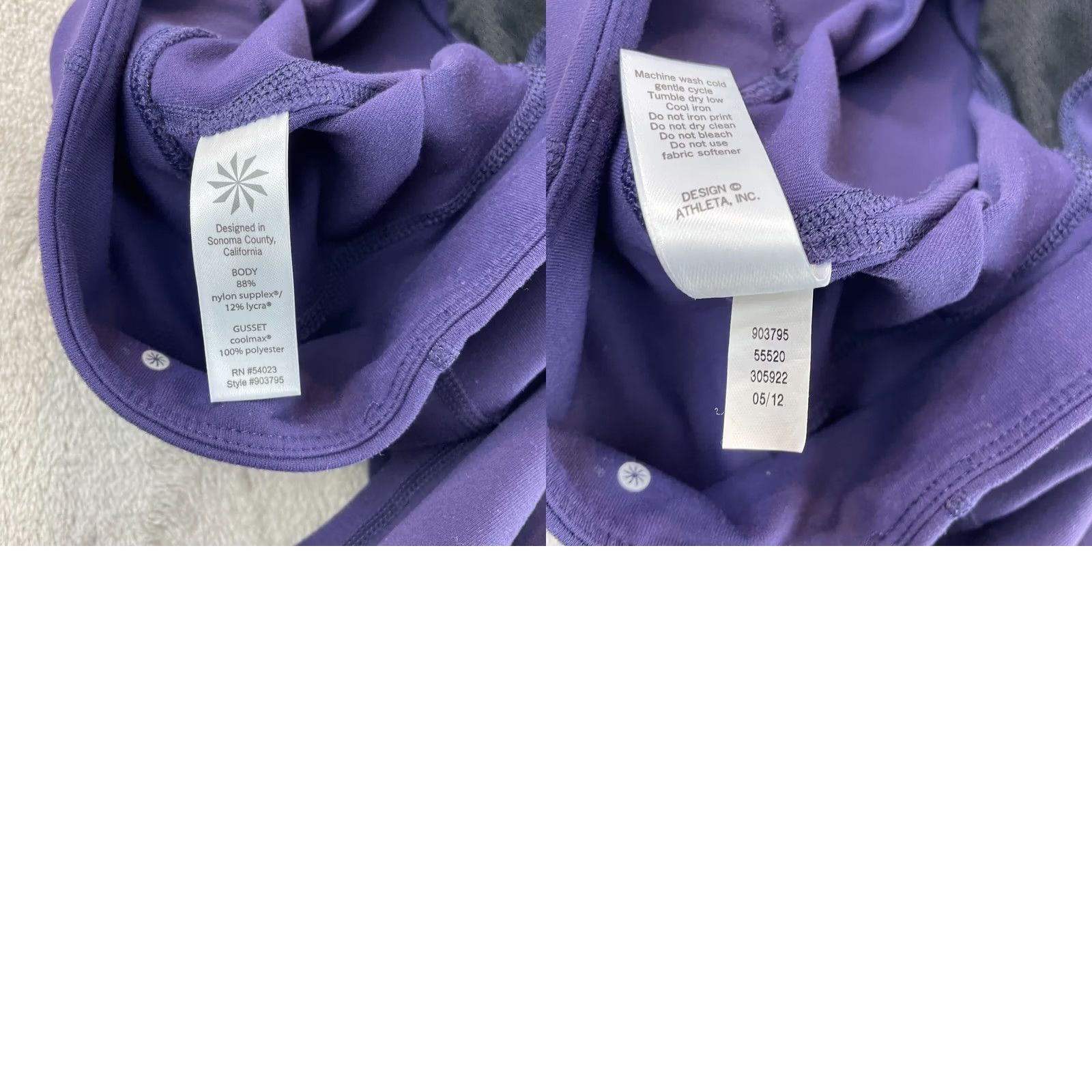 Athleta Athleta Revelation Flare Pants Women XSP Petite Purple Yoga Athleisure Active Size 42" / US 20 - 9 Thumbnail