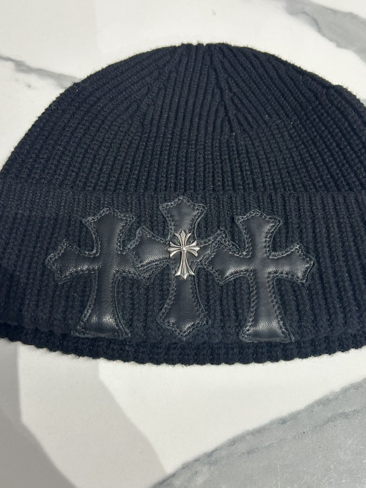 Chrome Hearts Chrome Hearts Triple Cross Patch Beanie Size ONE SIZE - 2 Thumbnail