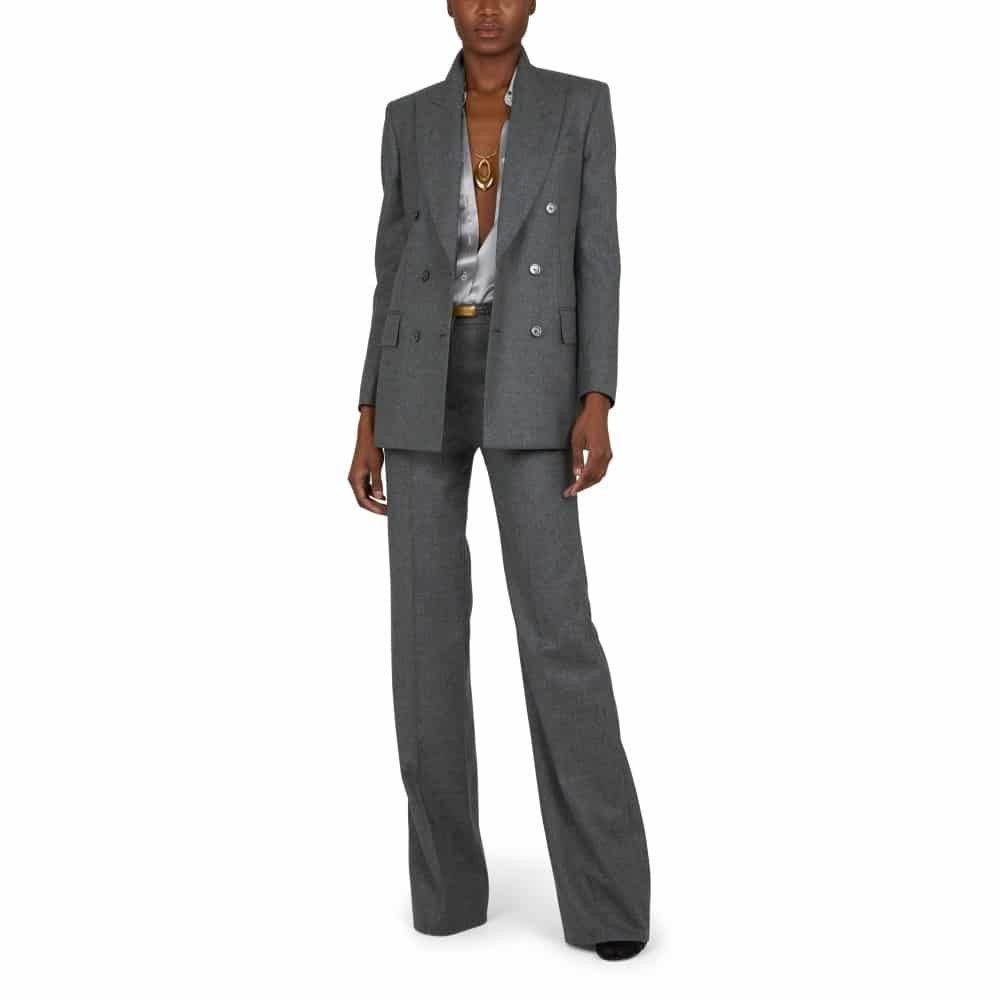 Tom Ford o1loc1c1025 GI2971 Tailoring Wool Wallis Jacket in Grey Size M / US 6-8 / IT 42-44 - 2 Thumbnail