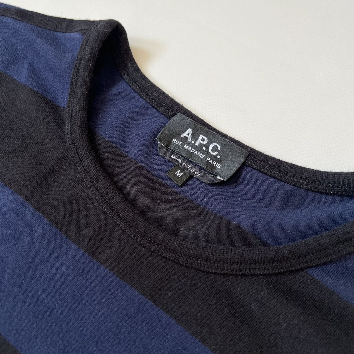A.P.C. A.P.C stripped black blue tee Size US M / EU 48-50 / 2 - 3 Thumbnail