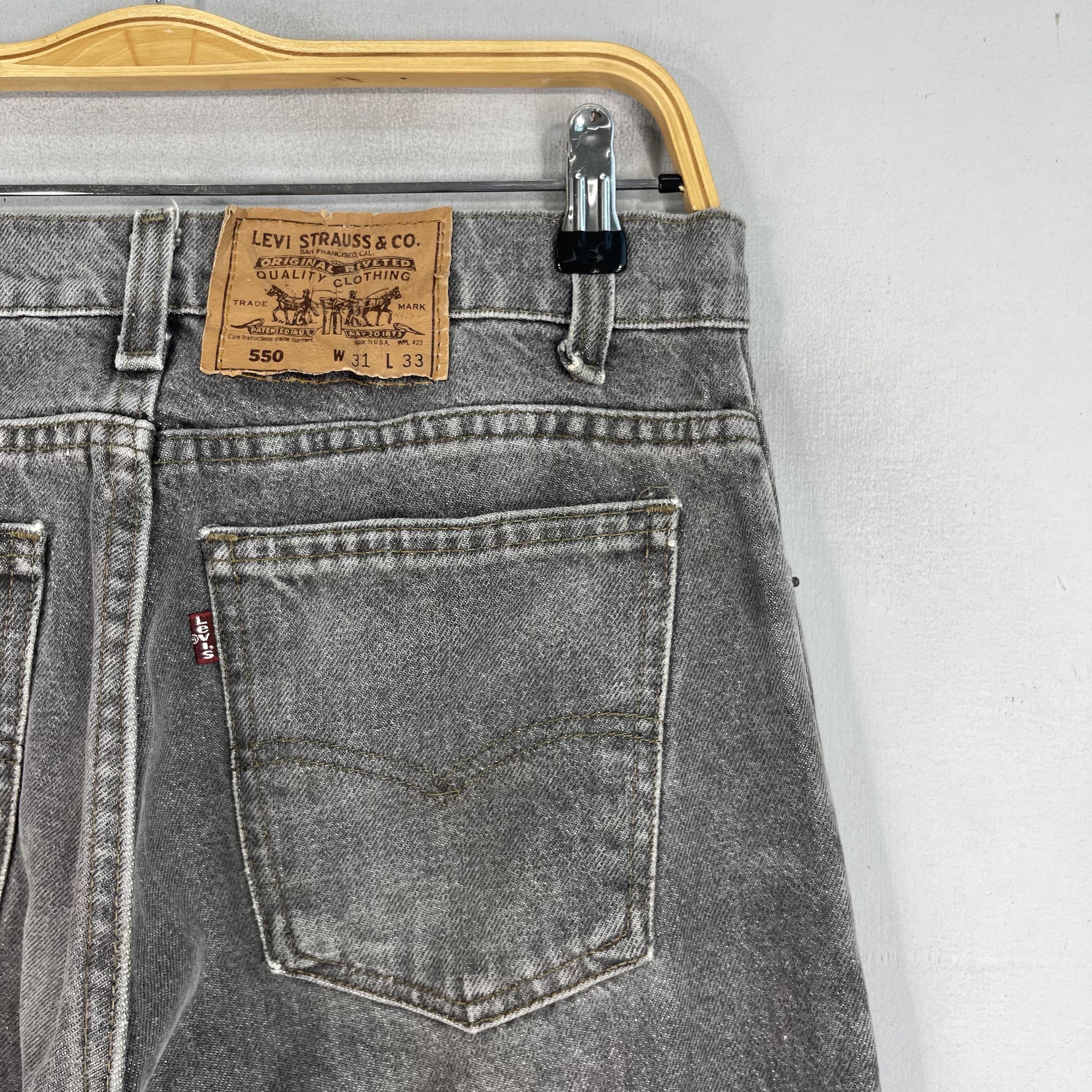 Levi's × Vintage Size 30 Vintage Levis 550 Distressed Gray Washed Jeans Size US 30 / EU 46 - 8 Thumbnail