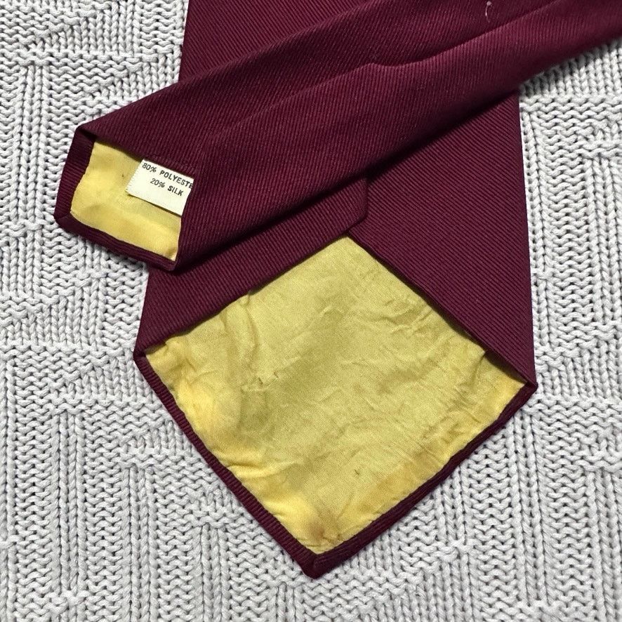 Vintage Vintage maroon textured silk blend mens tie Size ONE SIZE - 4 Thumbnail