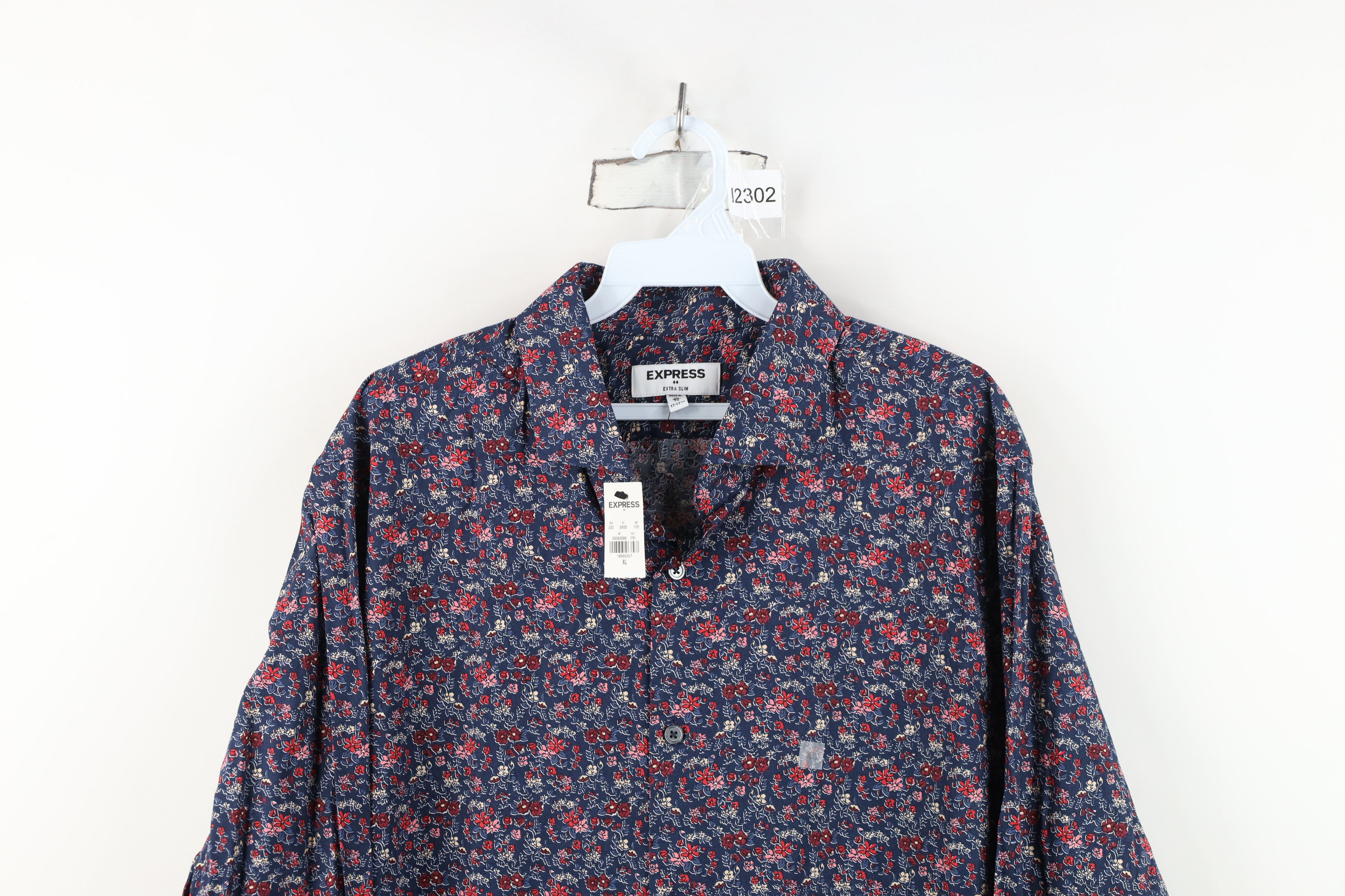 Express New Express Fit Flower Floral All Over Print Button Shirt Size US XL / EU 56 / 4 - 2 Thumbnail