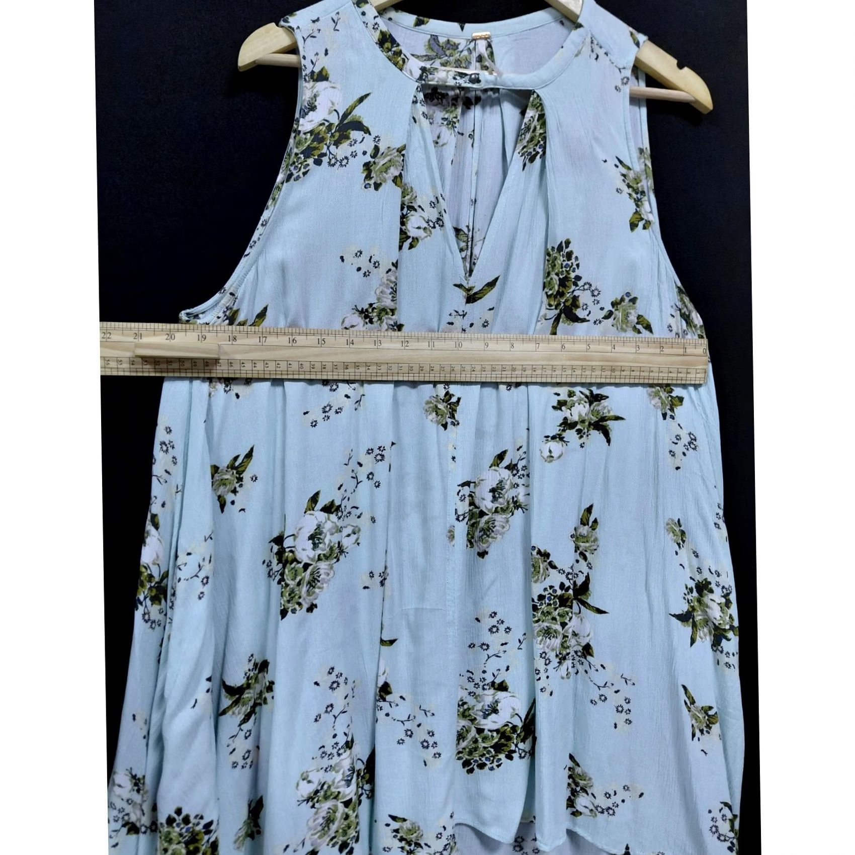 Free People Free People Floral Sleeveless Top Blue Lightweight Knee Length Women M Shirt Casual Travel 90s Floral Pattern Womens Size M / US 6-8 / IT 42-44 - 5 Thumbnail