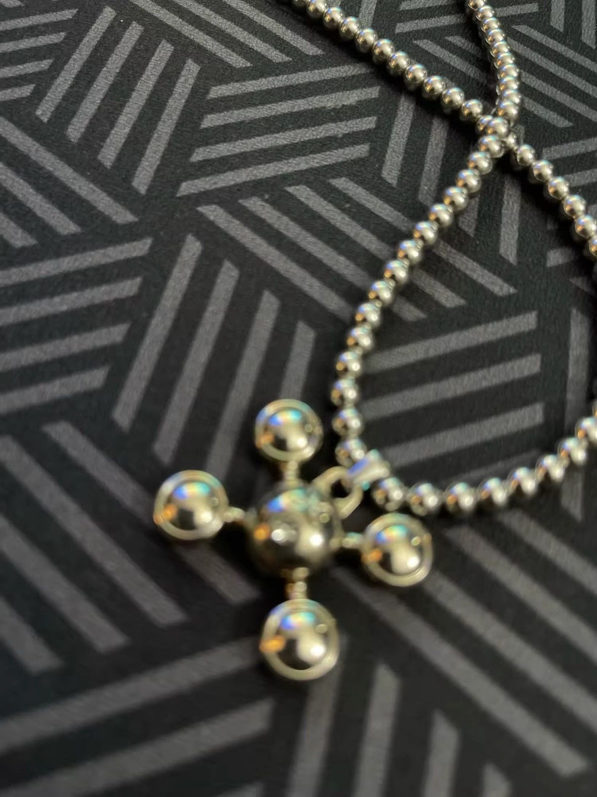 Jewelry Round Bead Chain Quadangle Ball Pendant Size ONE SIZE - 7 Thumbnail