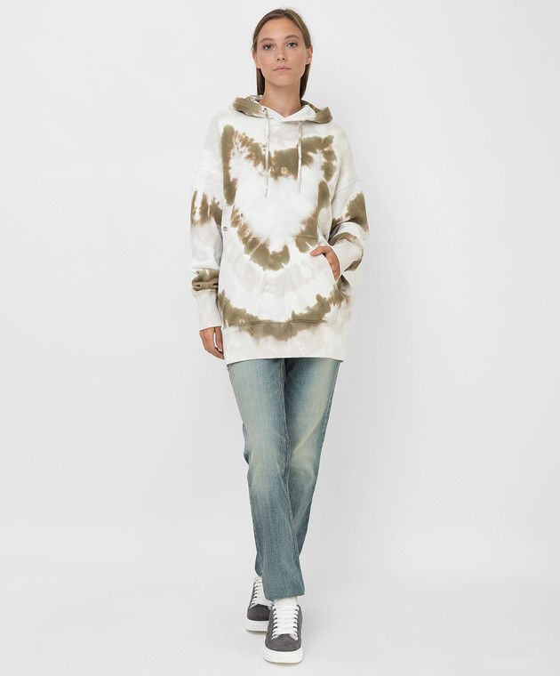 Givenchy Green Tie Dye Heart Logo Oversized Buttoned Hoodie Size M / US 6-8 / IT 42-44 - 1 Thumbnail