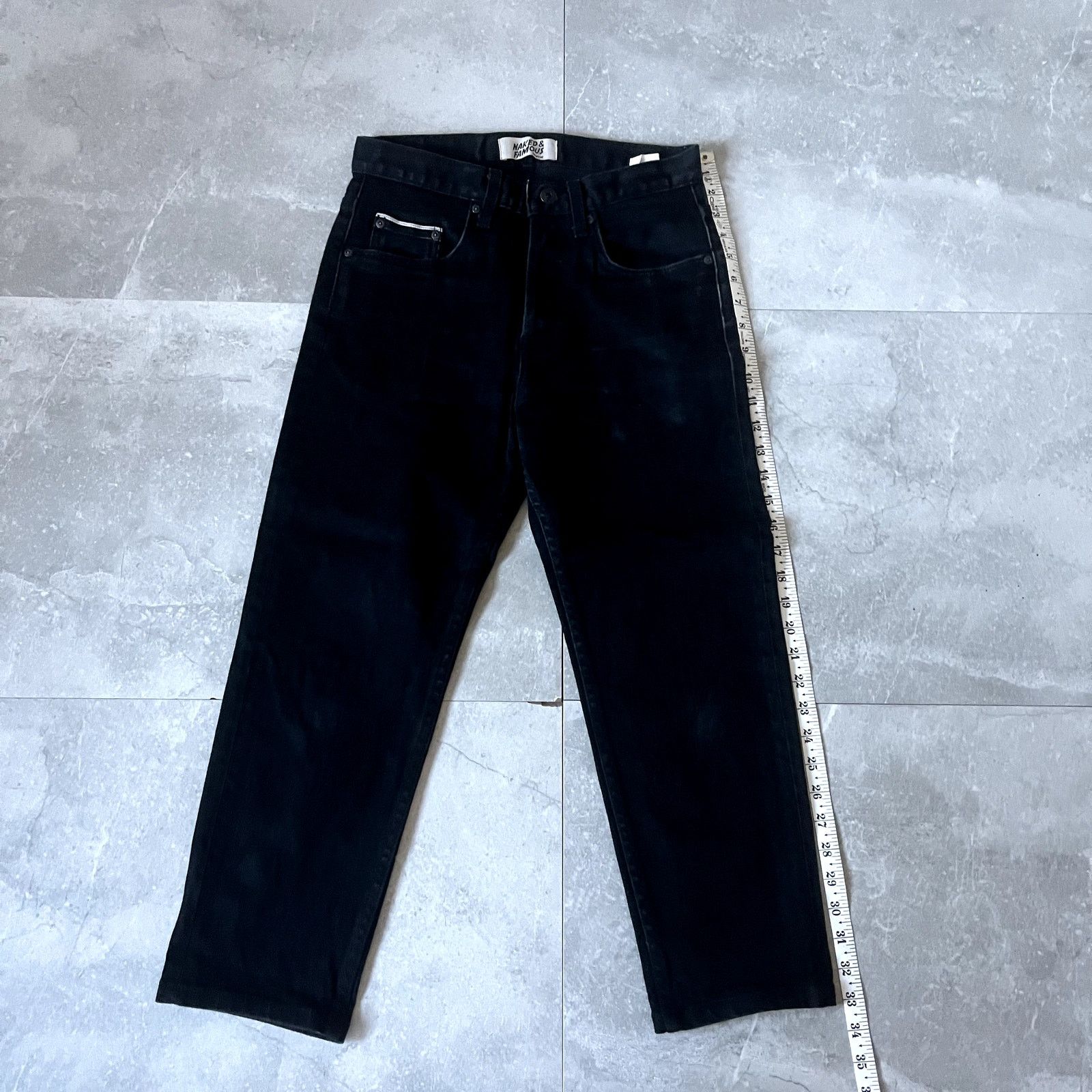 Naked & Famous Naked & Famous Black Cobra Stretch Selvedge Jeans – Size 28 Size US 28 / EU 44 - 7 Thumbnail
