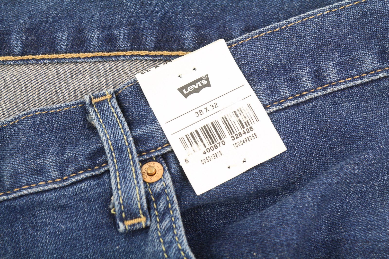 Levi's 501 W38/L32 Straight Stretch Big E Blue Jeans 87066 Size US 38 / EU 54 - 8 Thumbnail