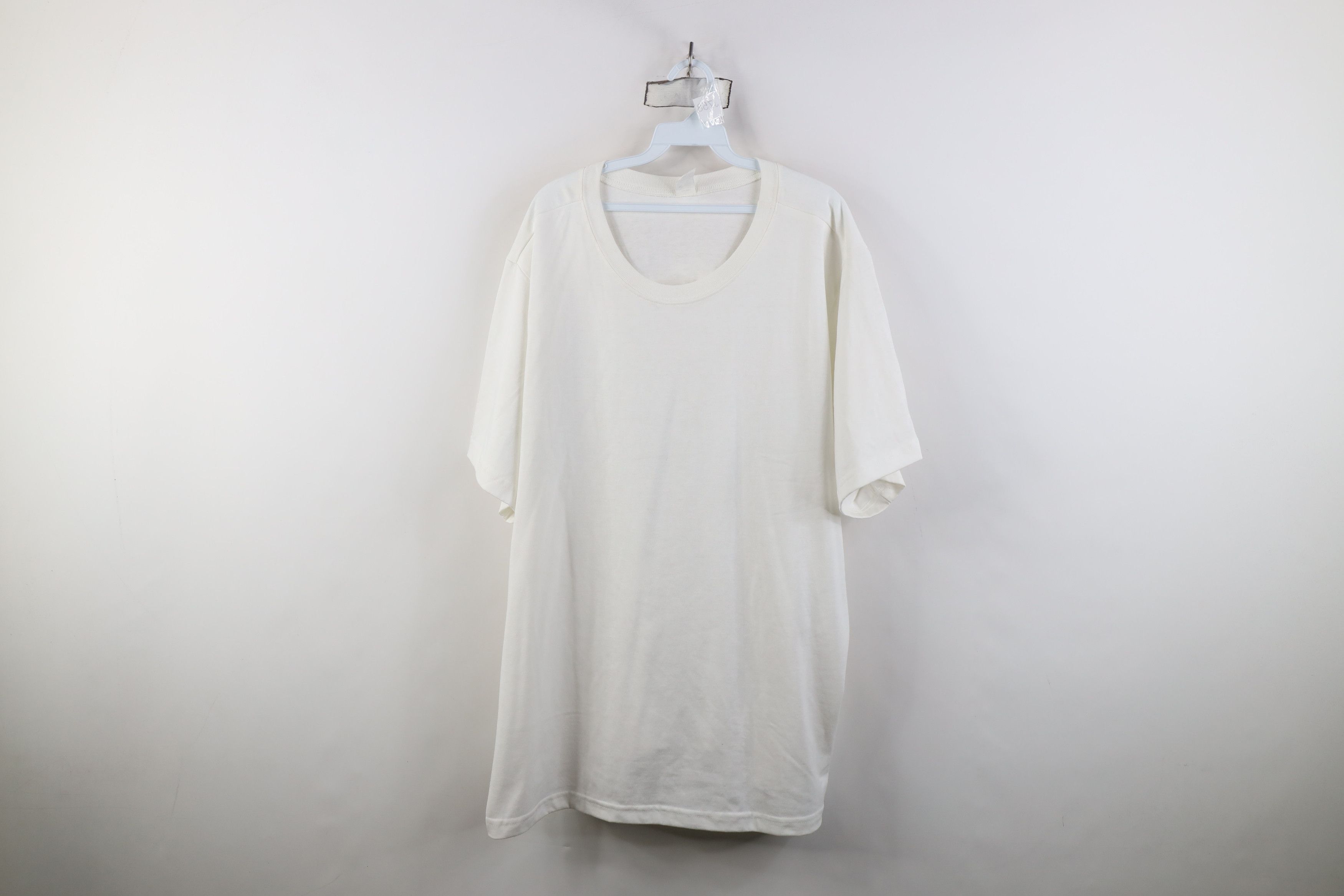 Vintage Vintage 90s Streetwear Blank Short Sleeve T-Shirt White USA Size US XXL / EU 58 / 5 - 1 Thumbnail