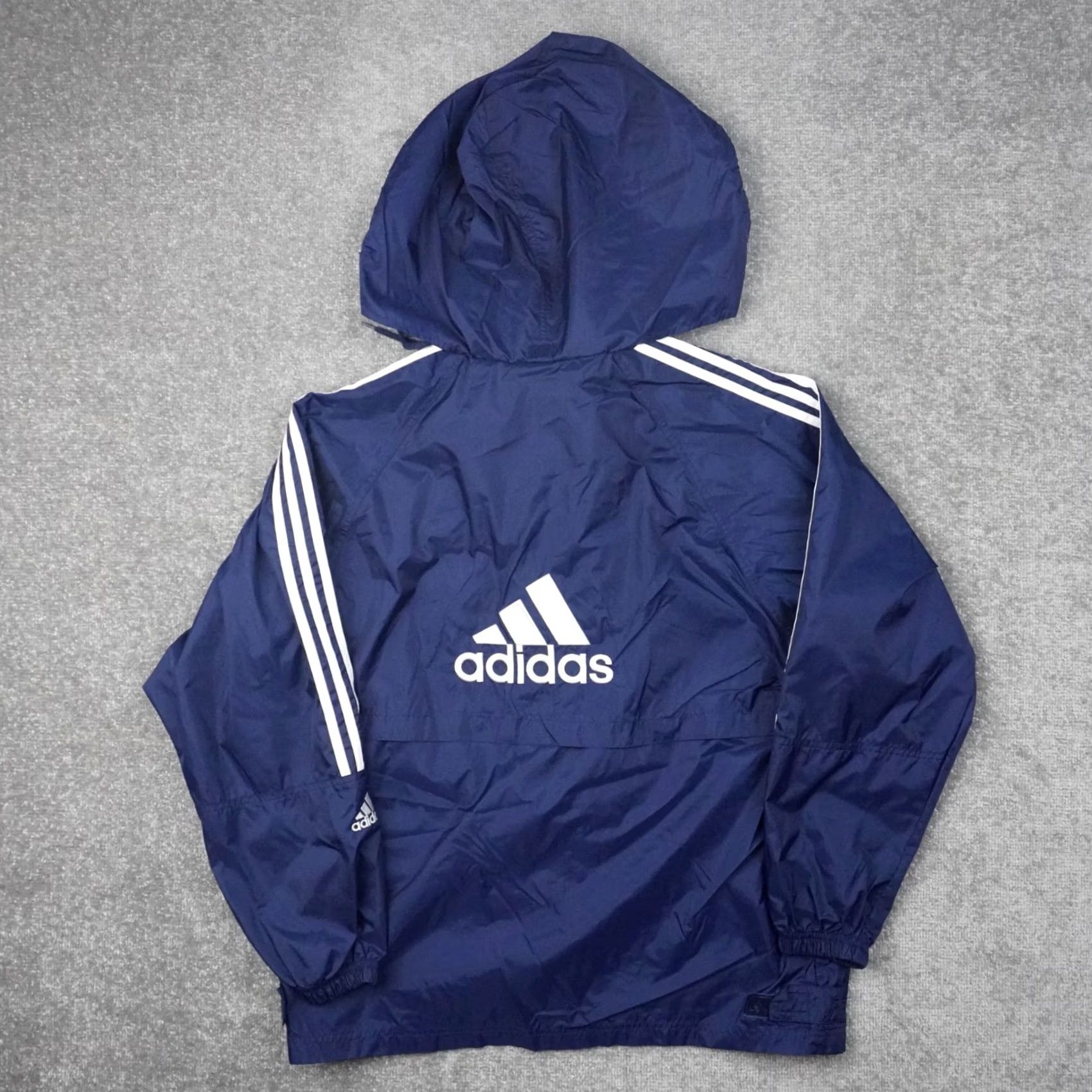 Adidas VINTAGE adidas Windbreaker Hooded Mens XL Blue Full Zip Jacket Size US XL / EU 56 / 4 - 3 Thumbnail
