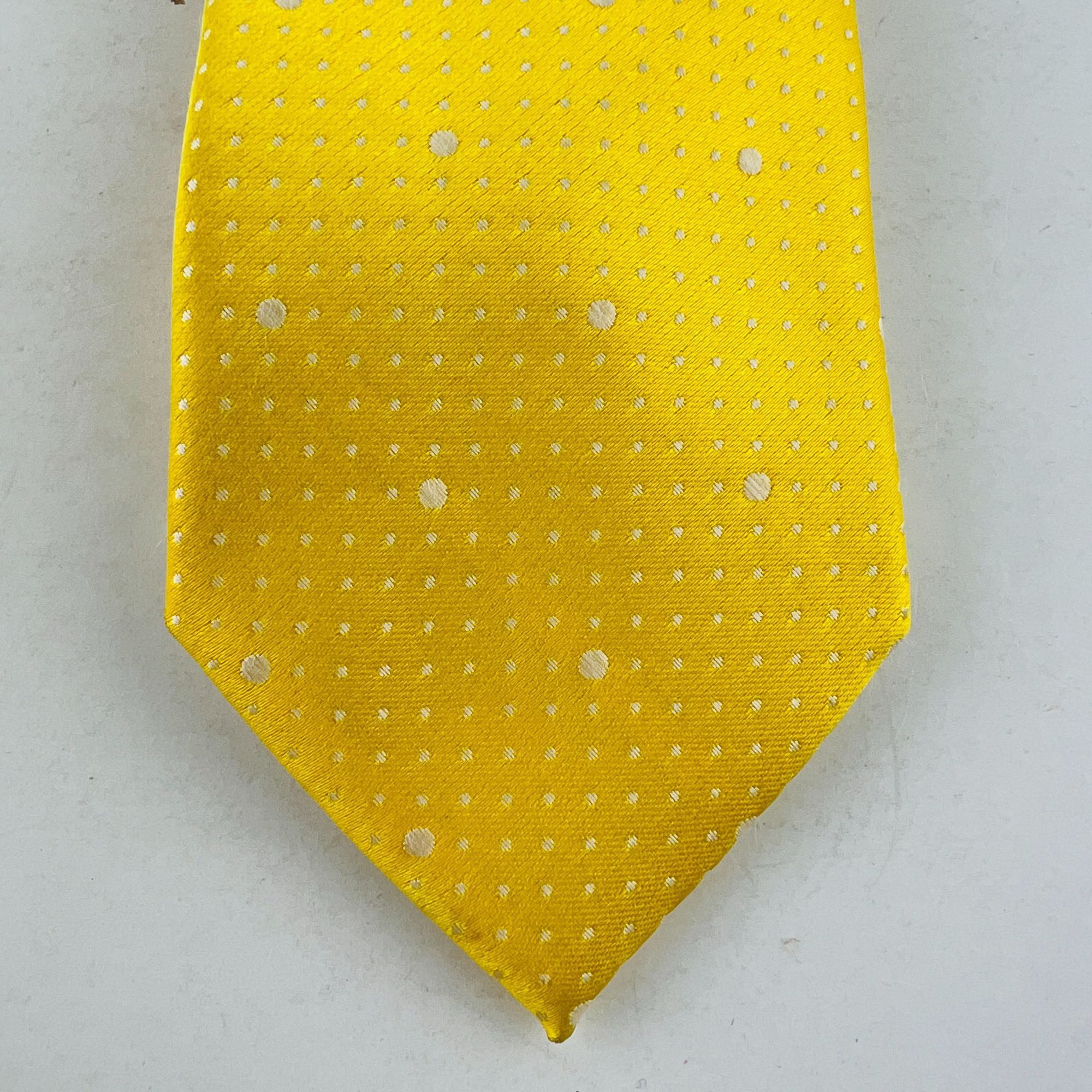 J Ferrar J Ferrar Yellow Dot Skinny Necktie Tie Size ONE SIZE - 2 Thumbnail