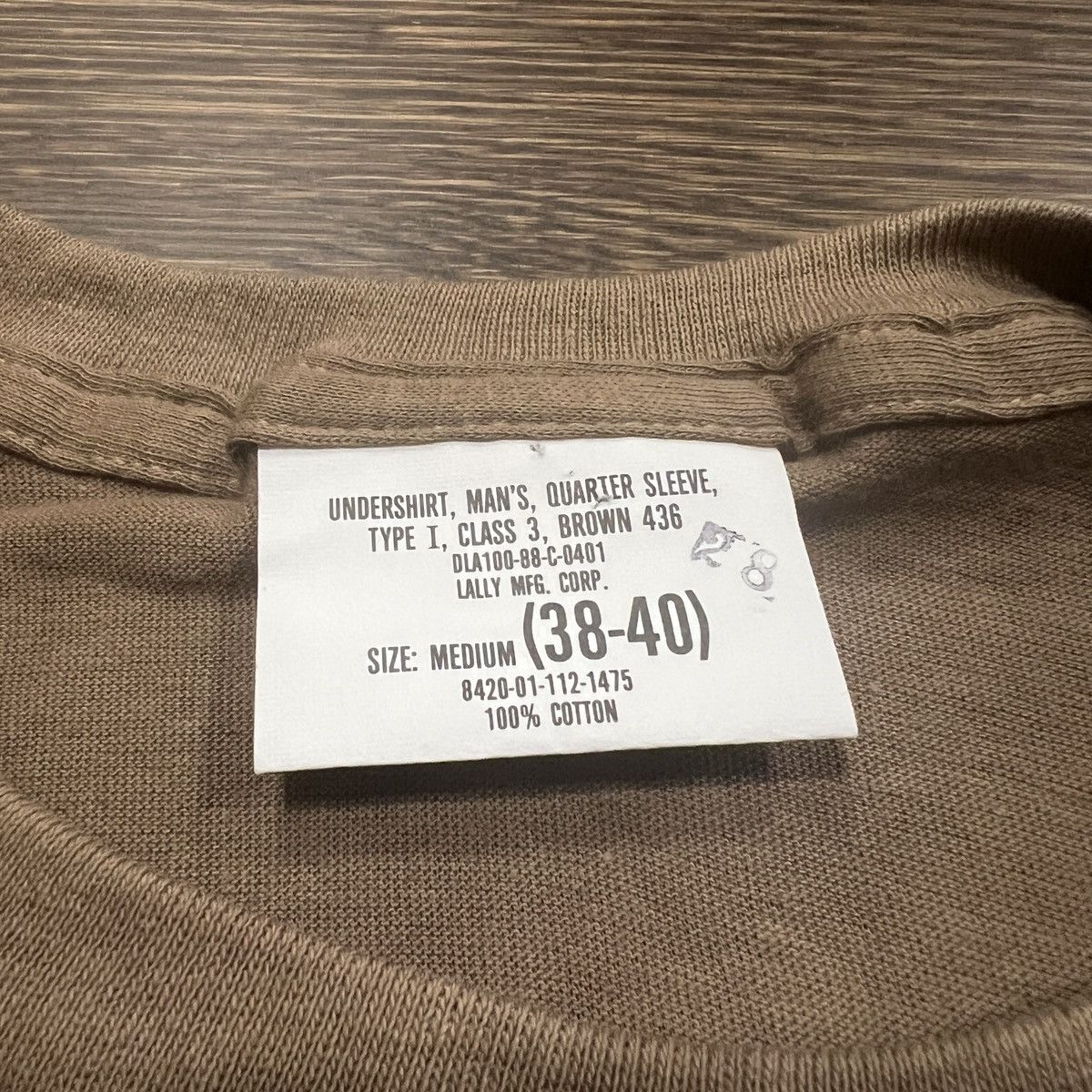 Other Vintage Military blank brown single stitch under shirt Size US M / EU 48-50 / 2 - 5 Thumbnail