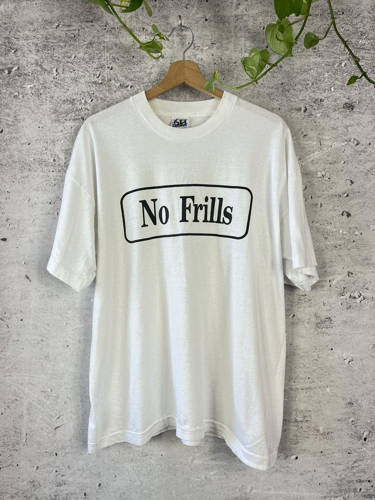 Fruit Of The Loom × Vintage No Frills - box logo vintage t-shirt (M) Size US XL / EU 56 / 4 - 1 Thumbnail