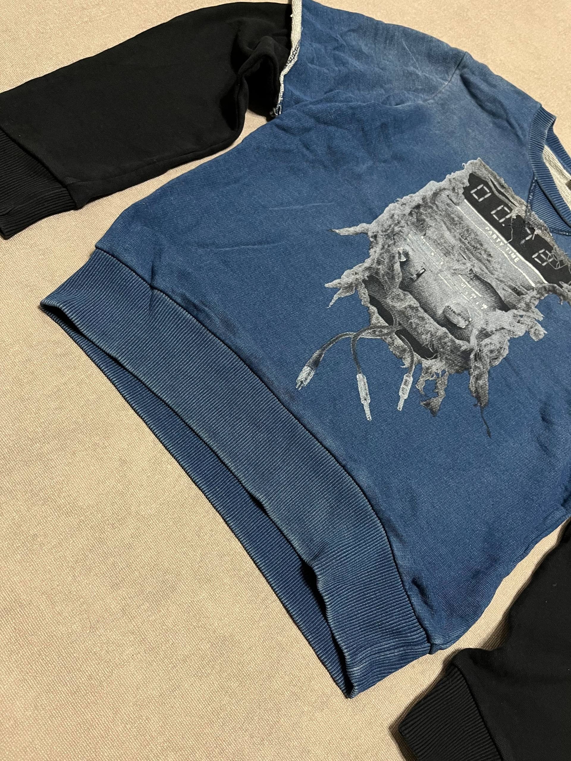 Diesel Vintage Diesel Blue Denim Sweatshirt Women`s Big Logo Sz 12 Size M / US 6-8 / IT 42-44 - 7 Thumbnail