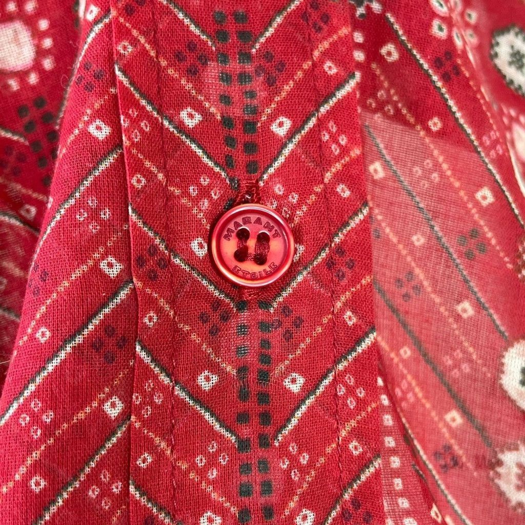 Isabel Marant Etoile NWT Isabel Marant Etoile Mexika Top in Red Button Down 36 Size S / US 4 / IT 40 - 14 Thumbnail