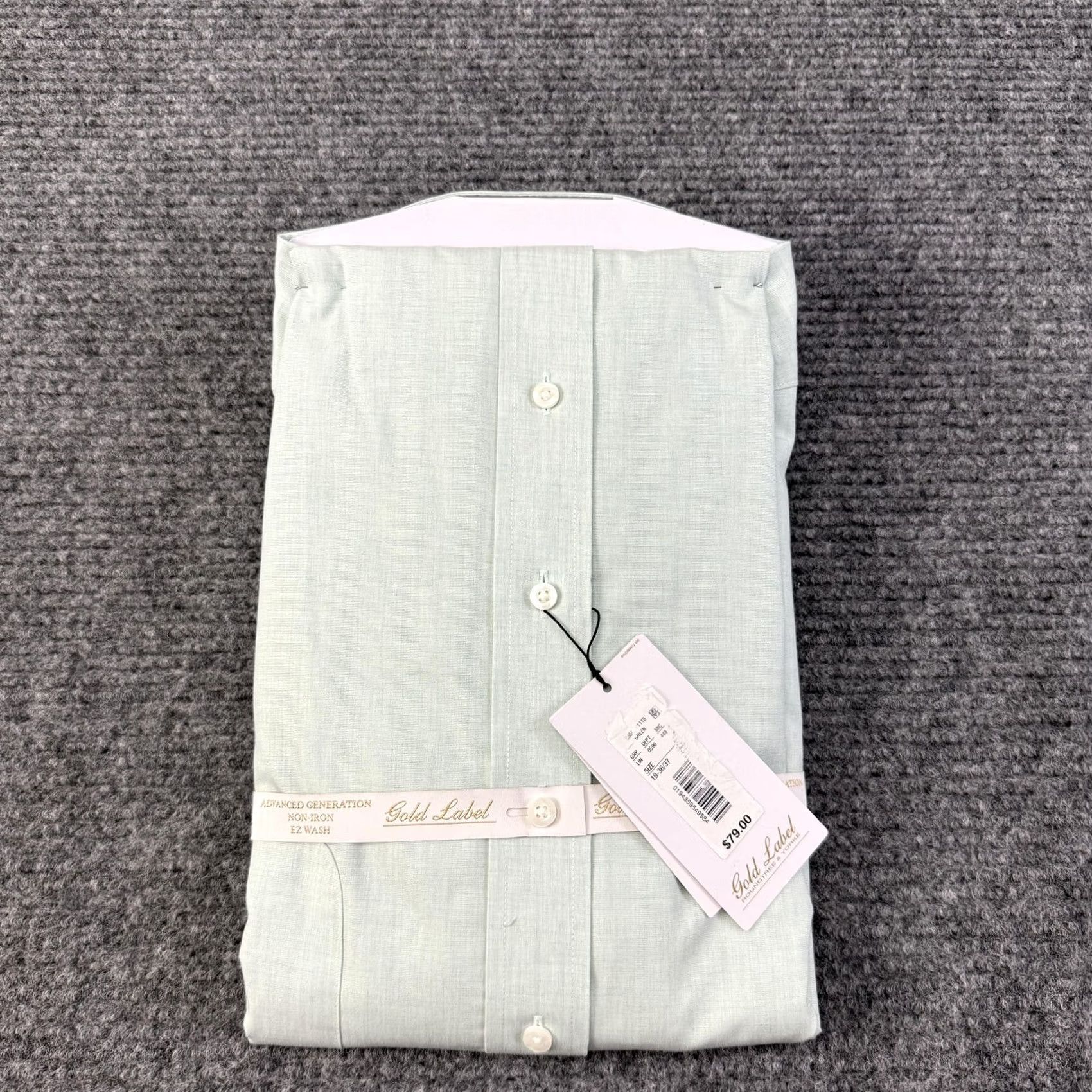 Roundtree & Yorke Roundtree & Yorke Gold Label Shirt Mens 19 Big & Tall Green Non-Iron Long Sleeve Dress Shirt Size US XXL / EU 58 / 5 - 6 Thumbnail