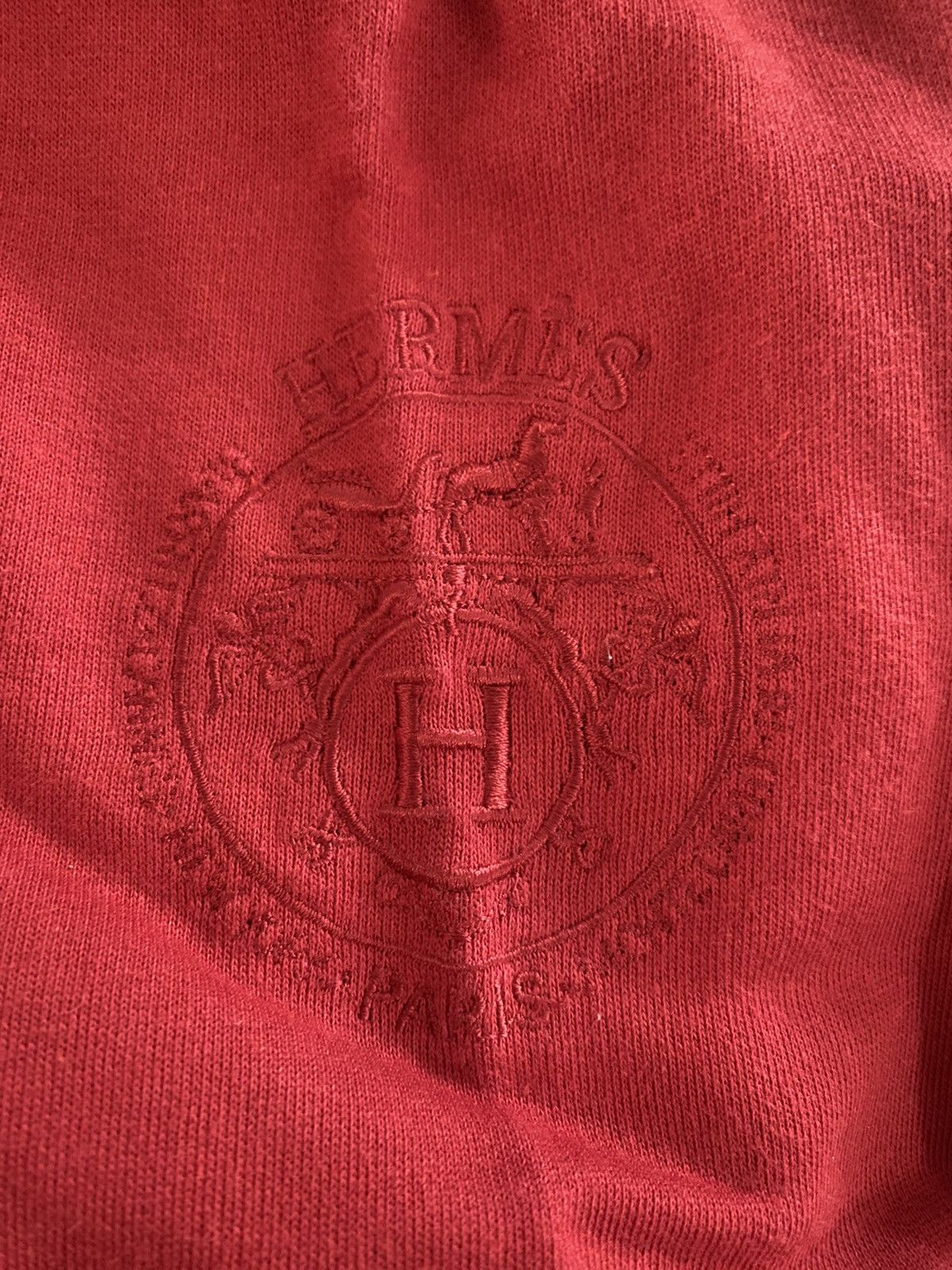 Hermes × Vintage HERMES PARIS SWEATSHIRT RED LOGO AT THE SLEEVE Size US S / EU 44-46 / 1 - 5 Thumbnail