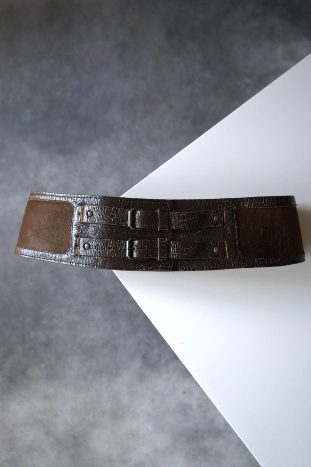 Miu Miu F/W 2001 Miu Miu Calf Fur Corset Leather Belt Vintage Size ONE SIZE - 4 Thumbnail