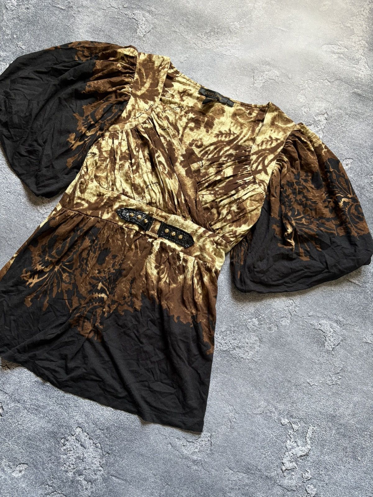 Roberto Cavalli Vintage 00s Roberto Cavalli Luxury Printed Viscose Blouse Size S / US 4 / IT 40 - 4 Thumbnail