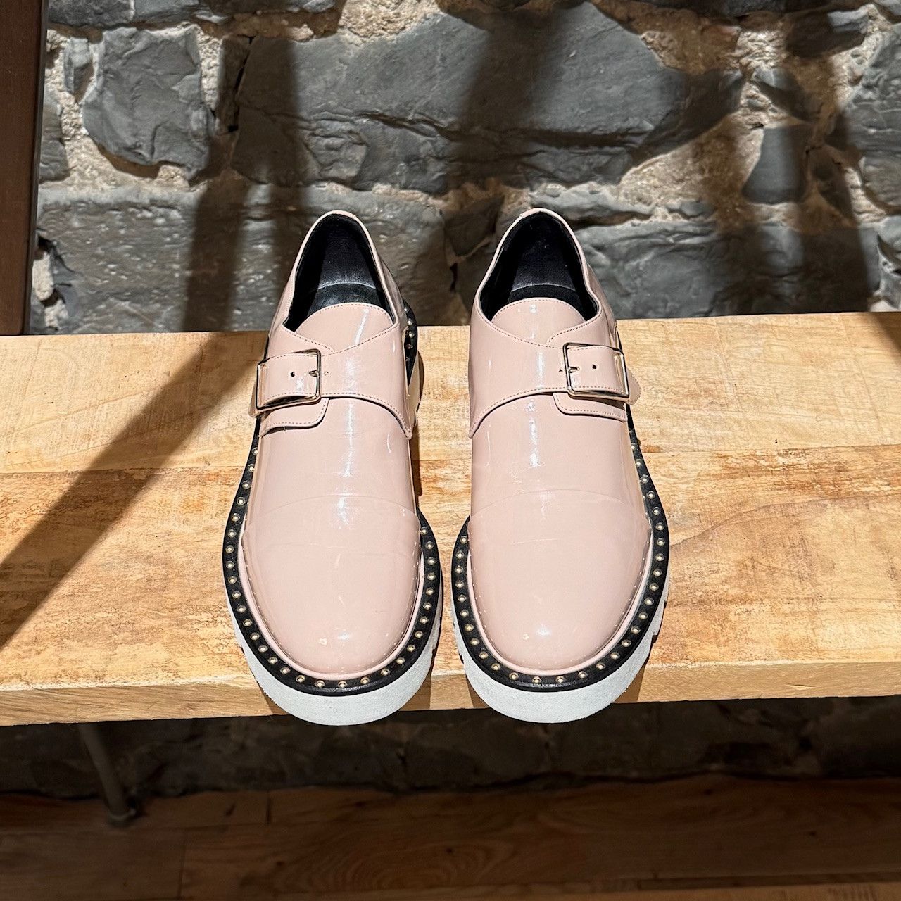 Stella McCartney Stella McCartney Pink Patent Faux Leather Monk Platform Size US 5.5 / IT 35.5 - 2 Thumbnail